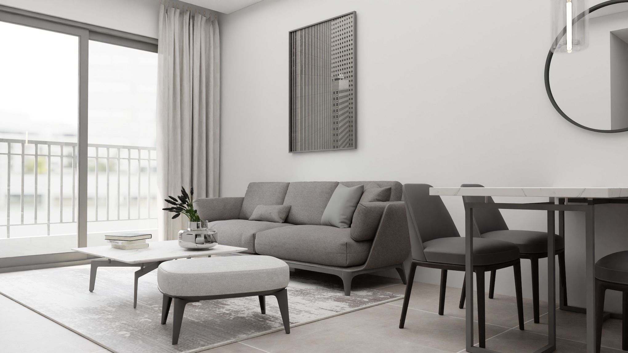 Interior dinner design scene 3D model 3D model_1