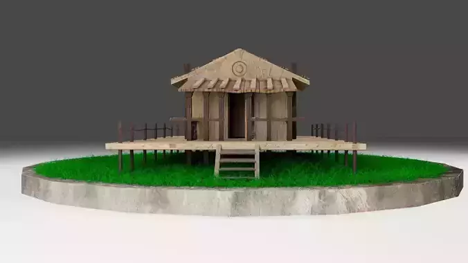 Game  Ready Wooden House With PBR