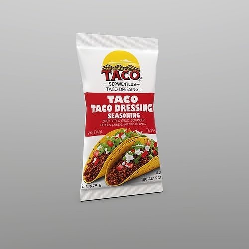 Salsas and Sauces - Taco Seasoning Pack Low-poly 3D model