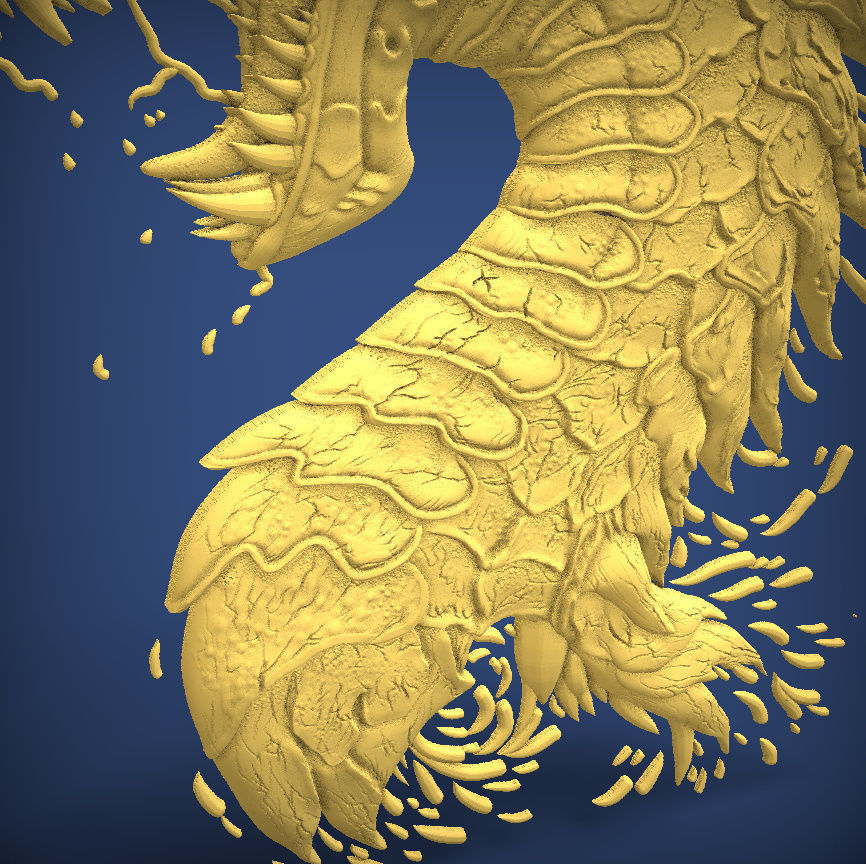 Carved panel painting STL 3D print model_3