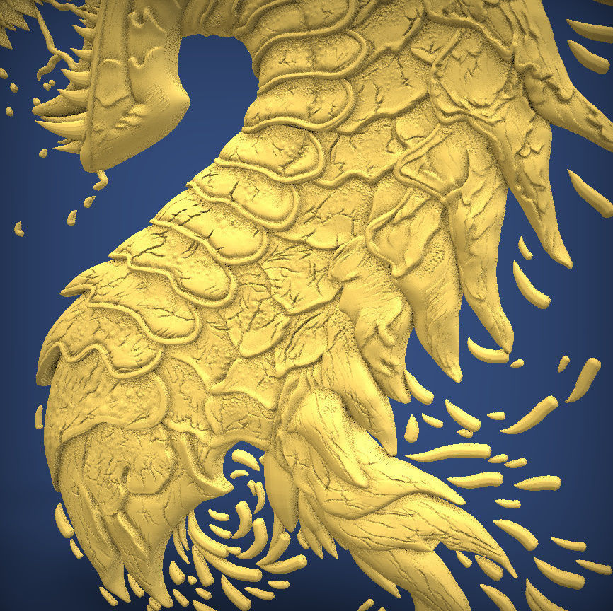 Carved panel painting STL 3D print model_6