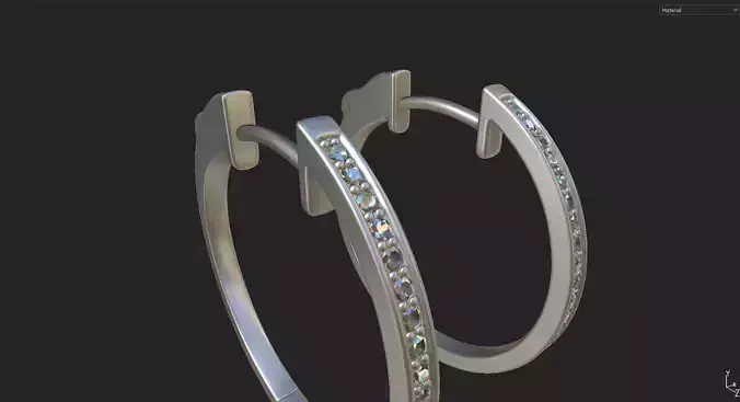 Diamond Small Hoop Earrings