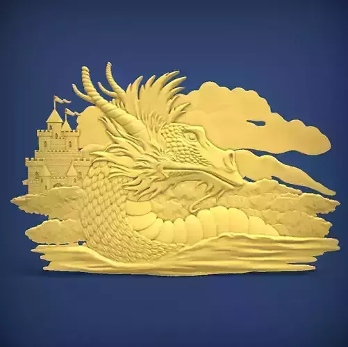 Carved panel painting STL 3D print model