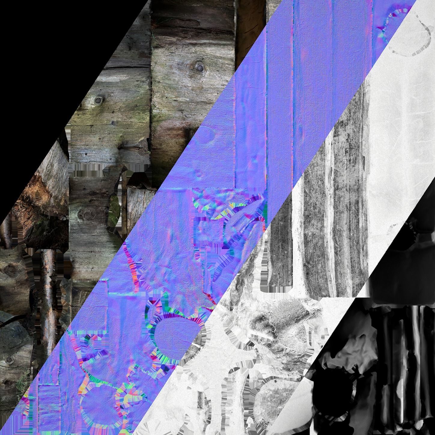 Medieval Wooden Bench and Table in the Mountains Low-poly 3D model_28