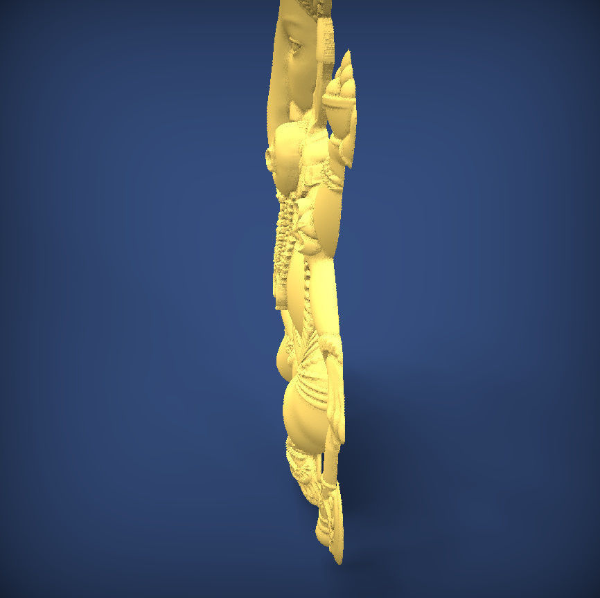 Carved panel painting STL 3D print model_2