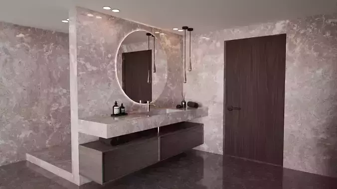 Luxury modern bathroom lavatory area