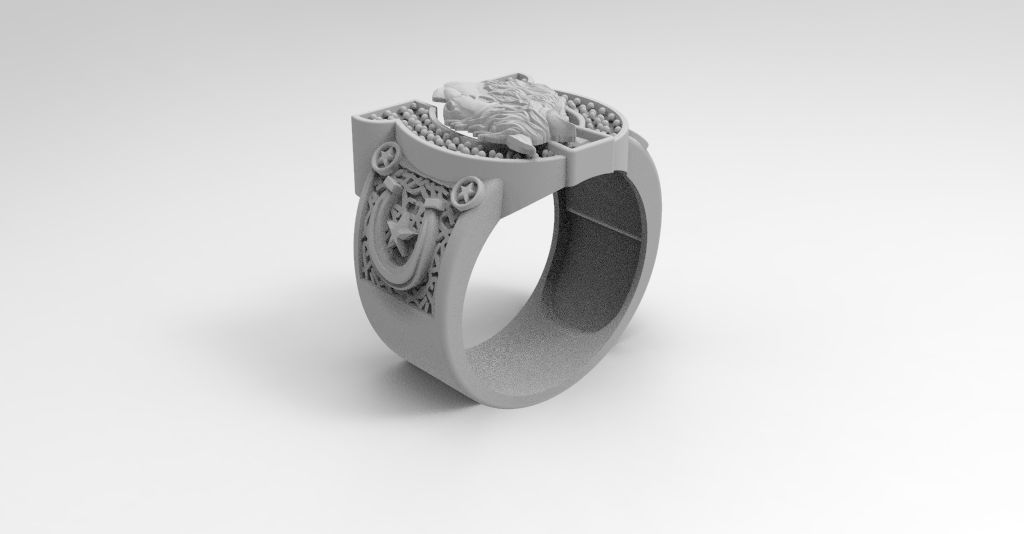 anillo caballo  3D print model_3