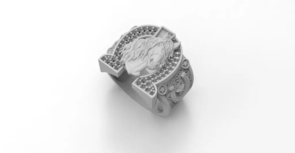 anillo caballo  3D print model_0