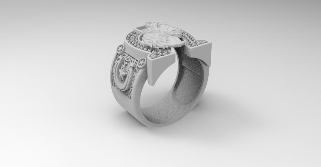 anillo caballo  3D print model_1
