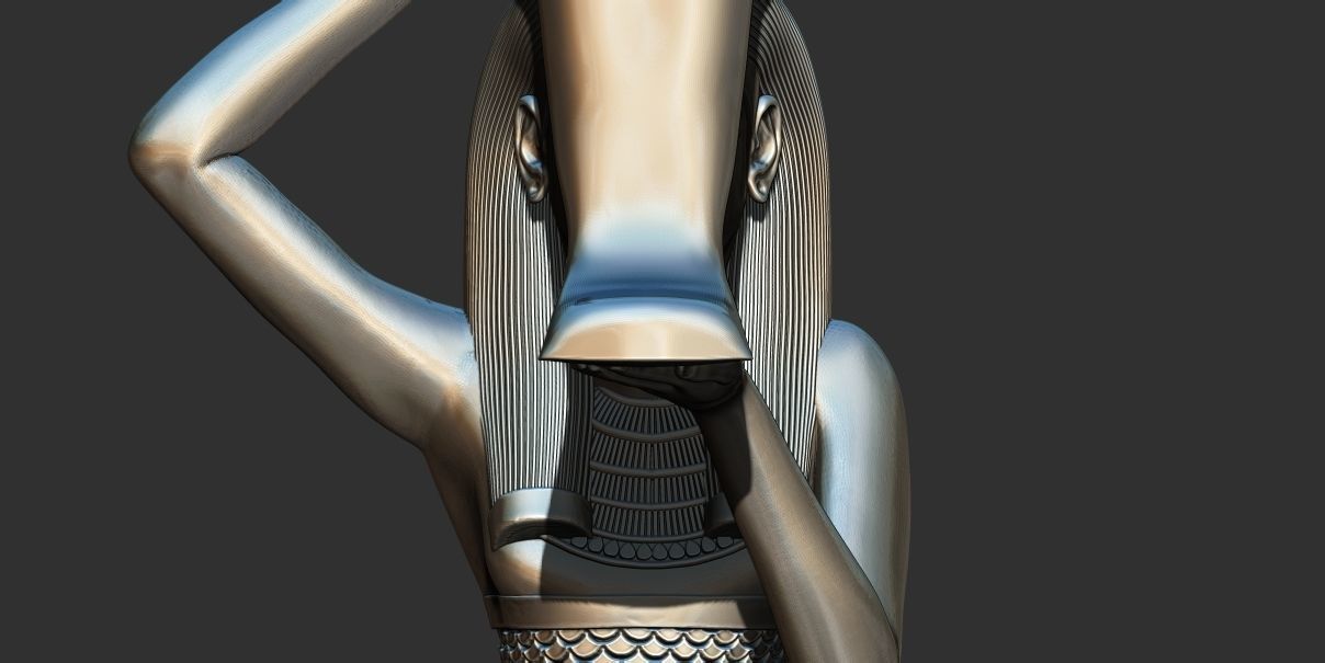 Statue of Menkaret carrying  Tutankhamun 3d printable modal  3D print model_7