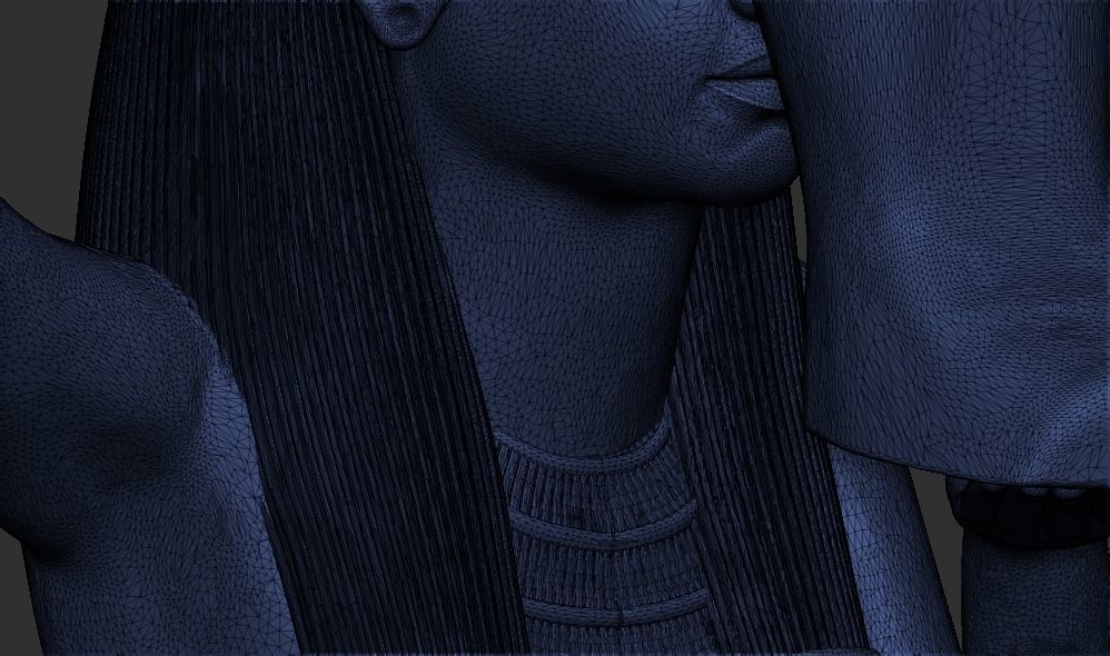 Statue of Menkaret carrying  Tutankhamun 3d printable modal  3D print model_12