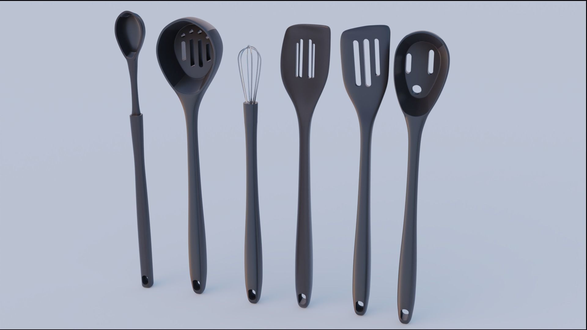 Kitchen utencil set Low-poly 3D model_11