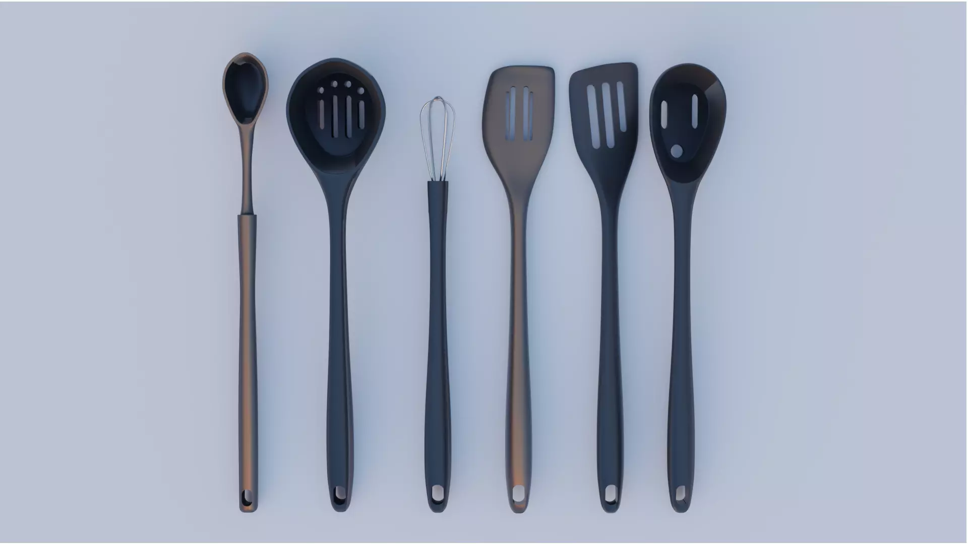 Kitchen utencil set Low-poly 3D model_0