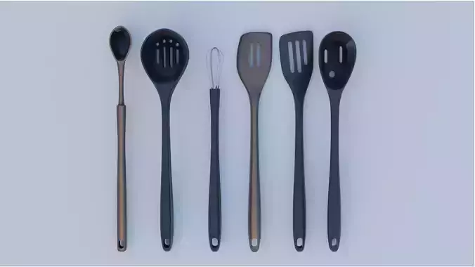 Kitchen utencil set Low-poly 3D model