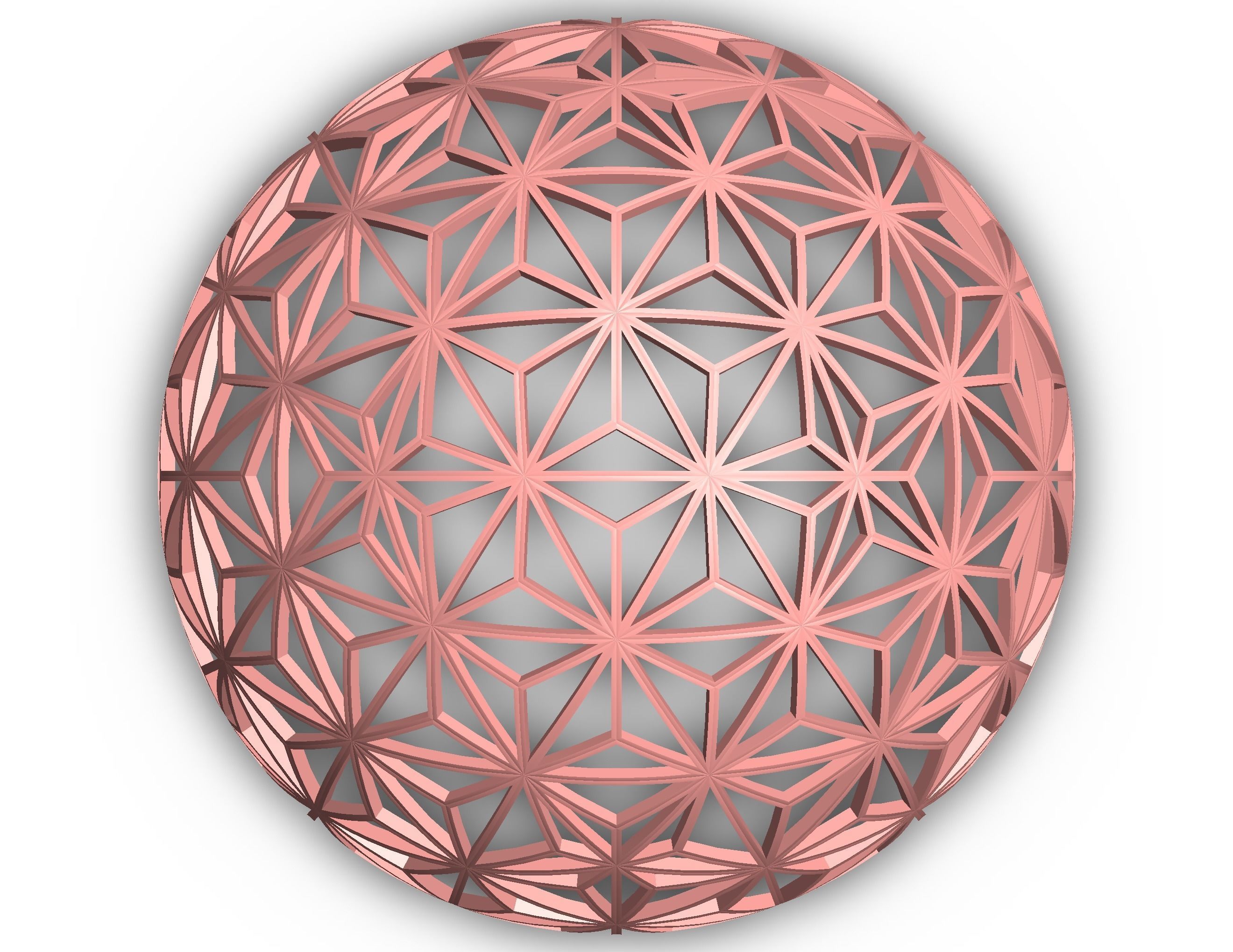 Wireframe Shape Geometric Star Pattern Ball 3D print model_17