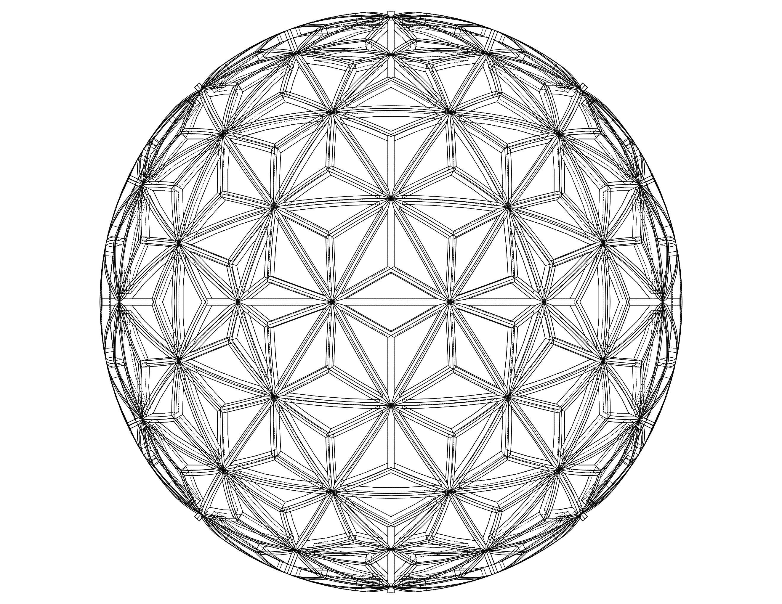 Wireframe Shape Geometric Star Pattern Ball 3D print model_31