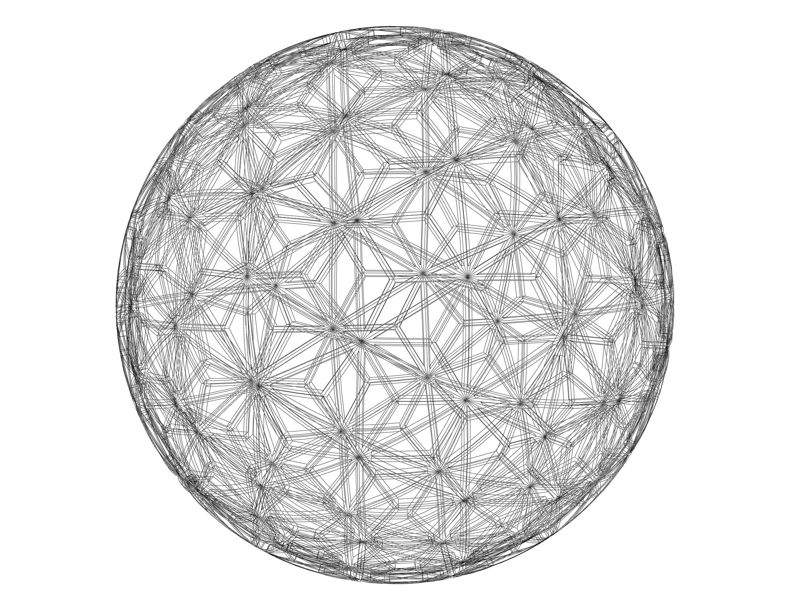 Wireframe Shape Geometric Star Pattern Ball 3D print model_12