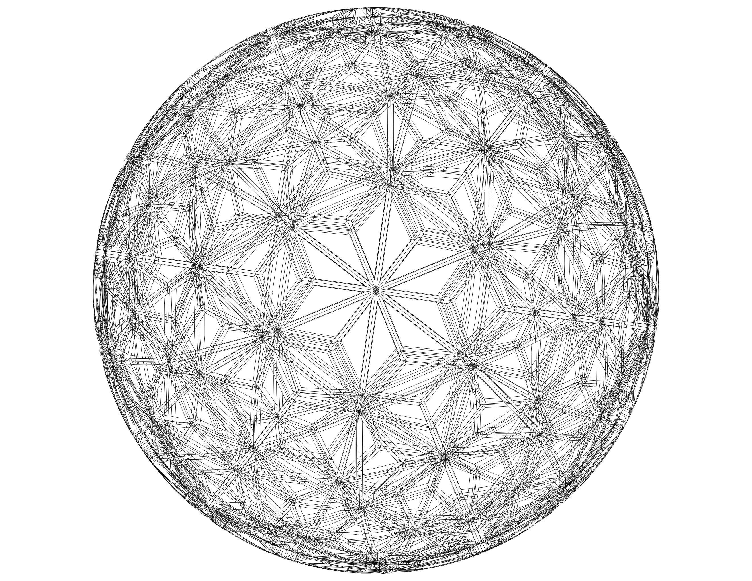 Wireframe Shape Geometric Star Pattern Ball 3D print model_8