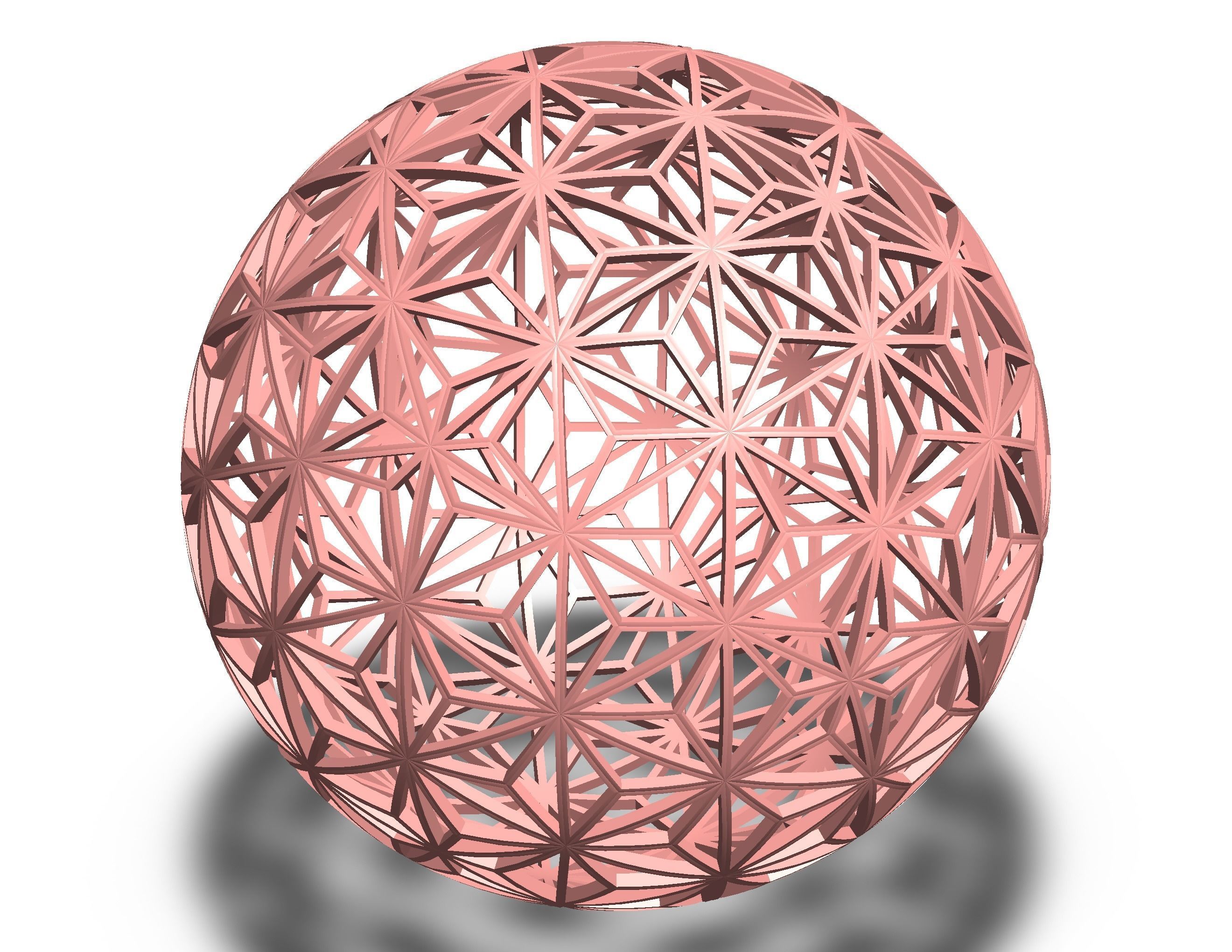 Wireframe Shape Geometric Star Pattern Ball 3D print model_13
