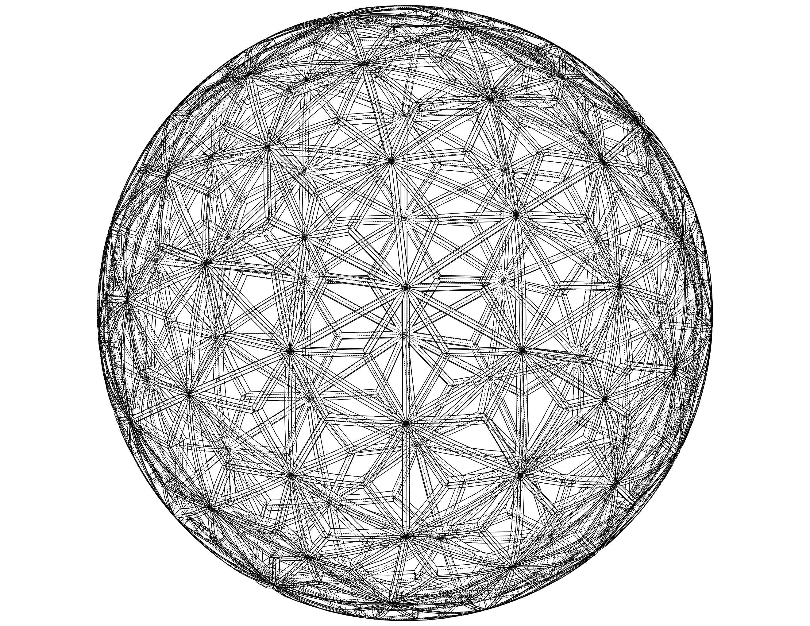 Wireframe Shape Geometric Star Pattern Ball 3D print model_3