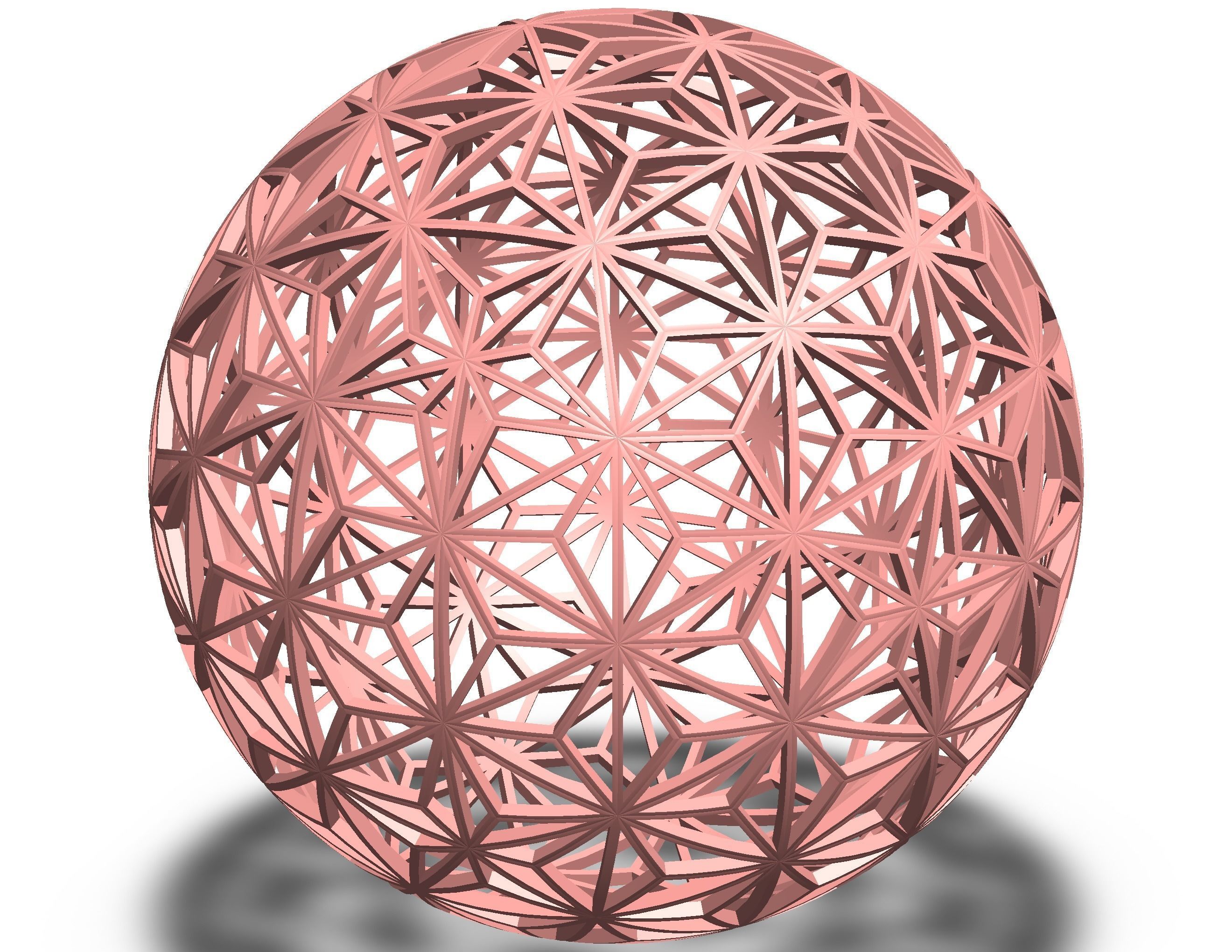 Wireframe Shape Geometric Star Pattern Ball 3D print model_5