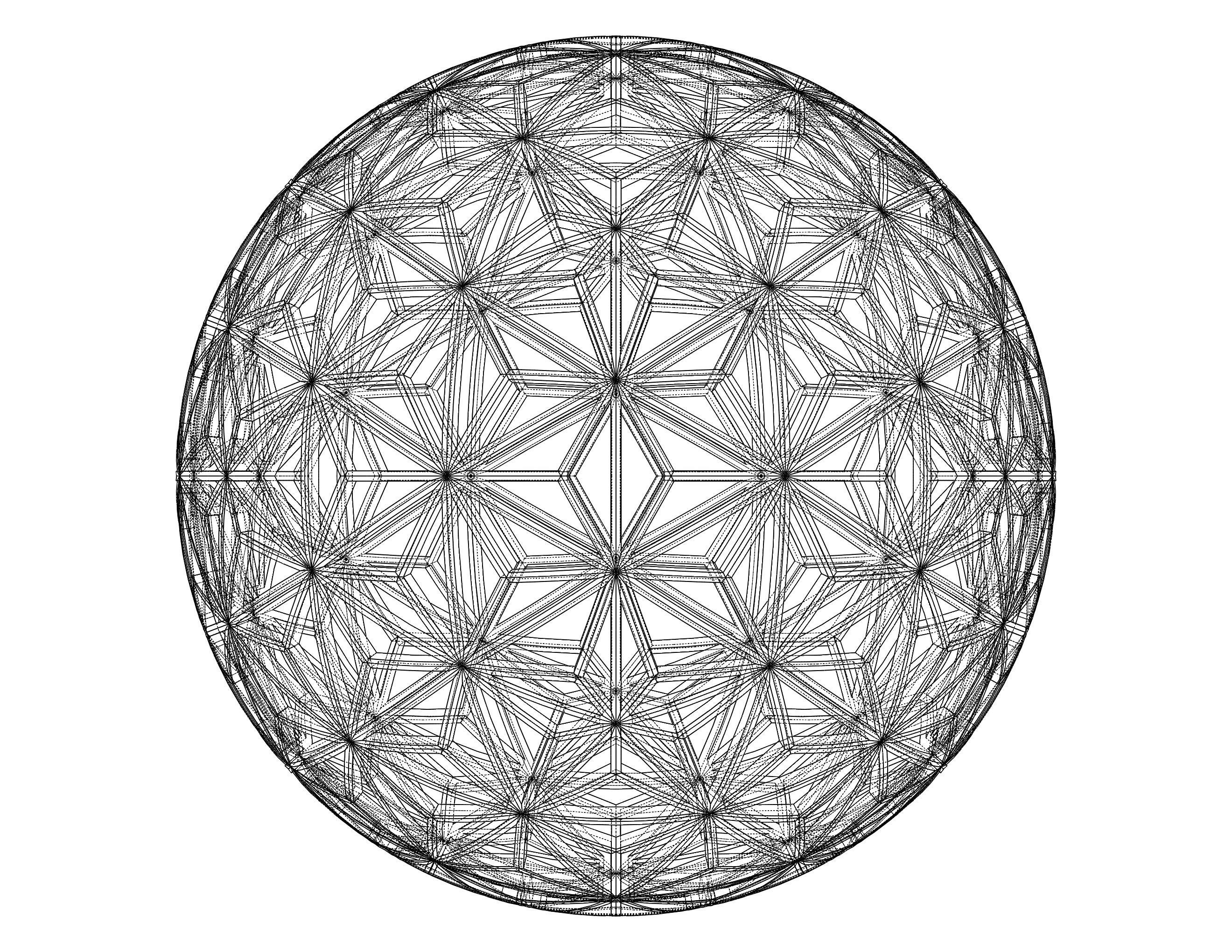 Wireframe Shape Geometric Star Pattern Ball 3D print model_23