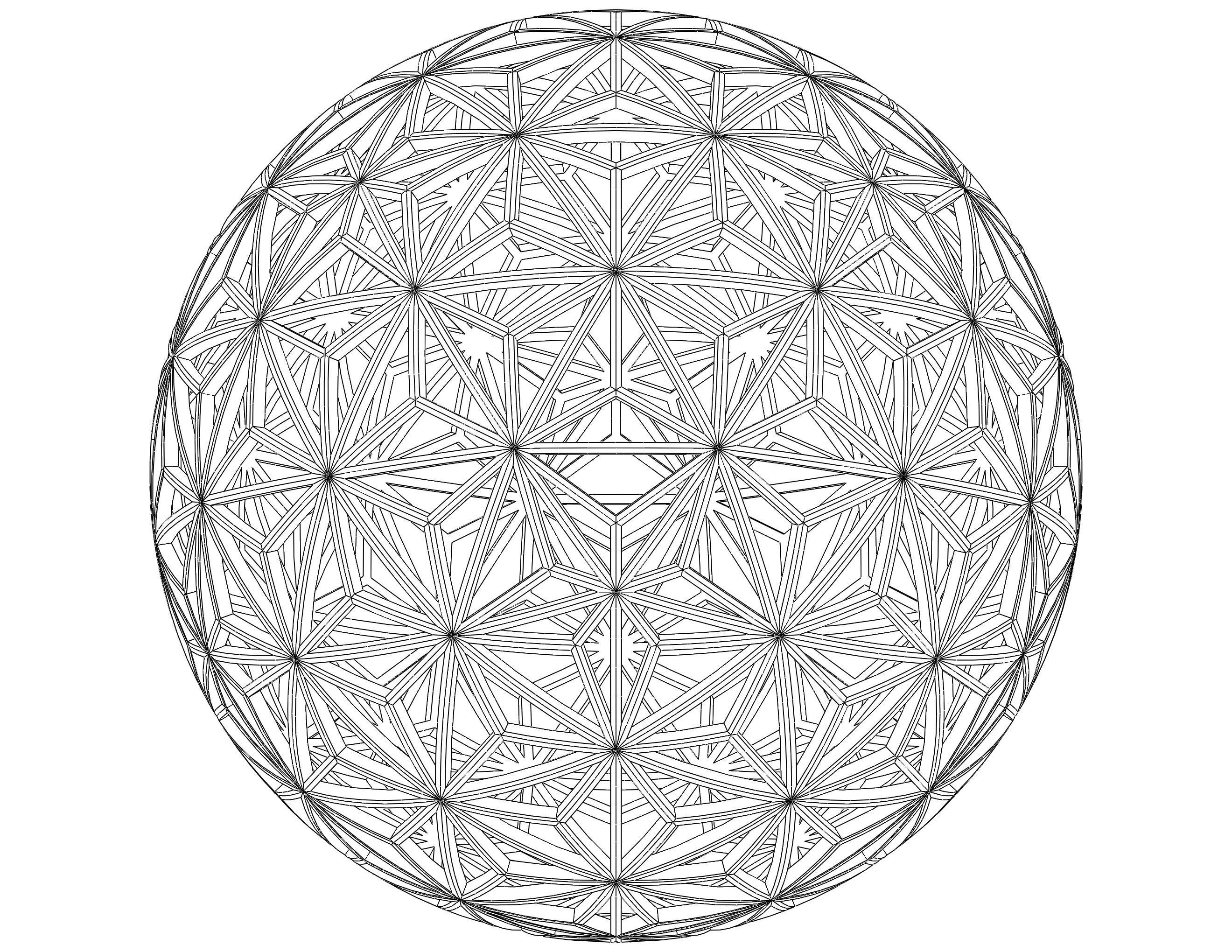 Wireframe Shape Geometric Star Pattern Ball 3D print model_18