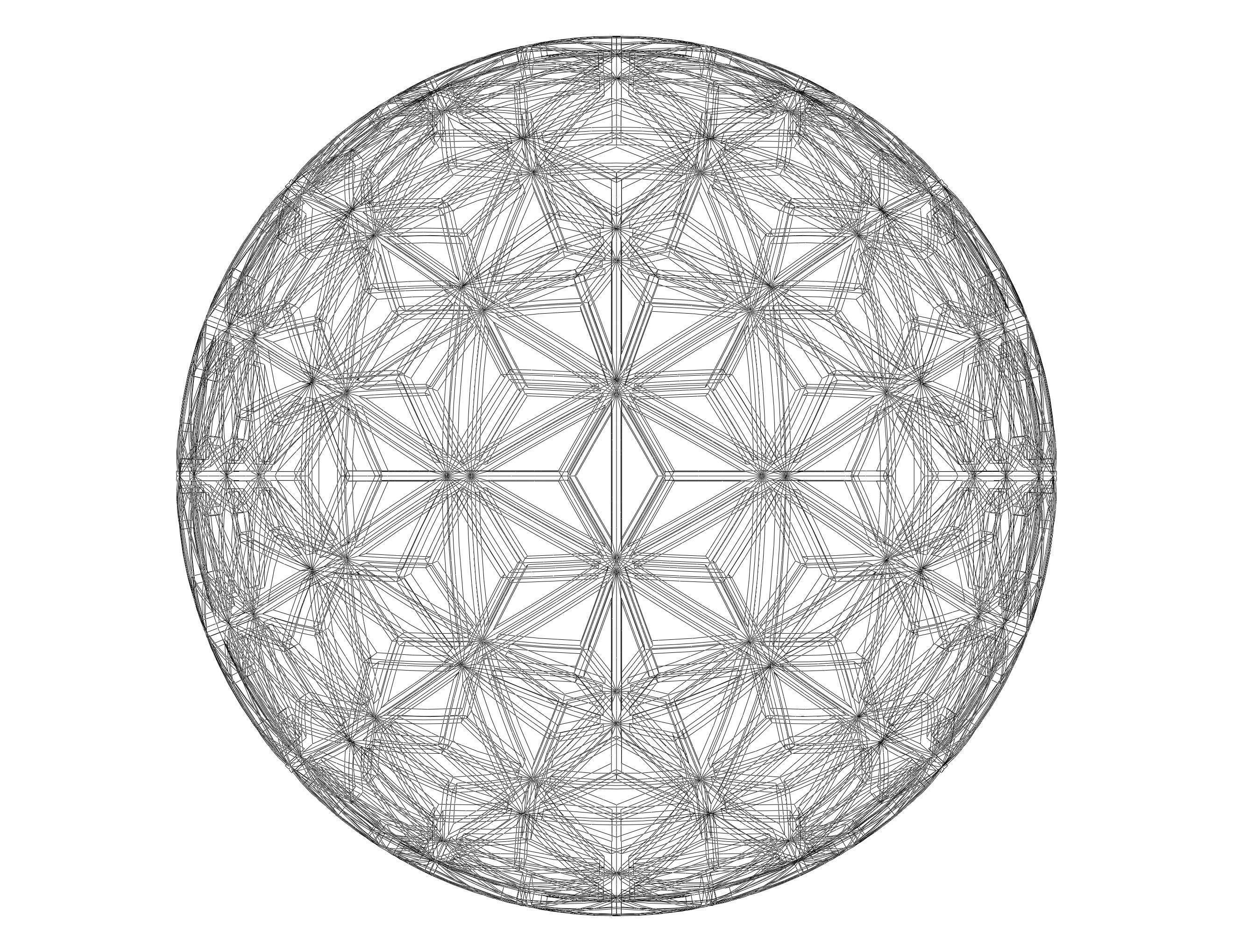 Wireframe Shape Geometric Star Pattern Ball 3D print model_24