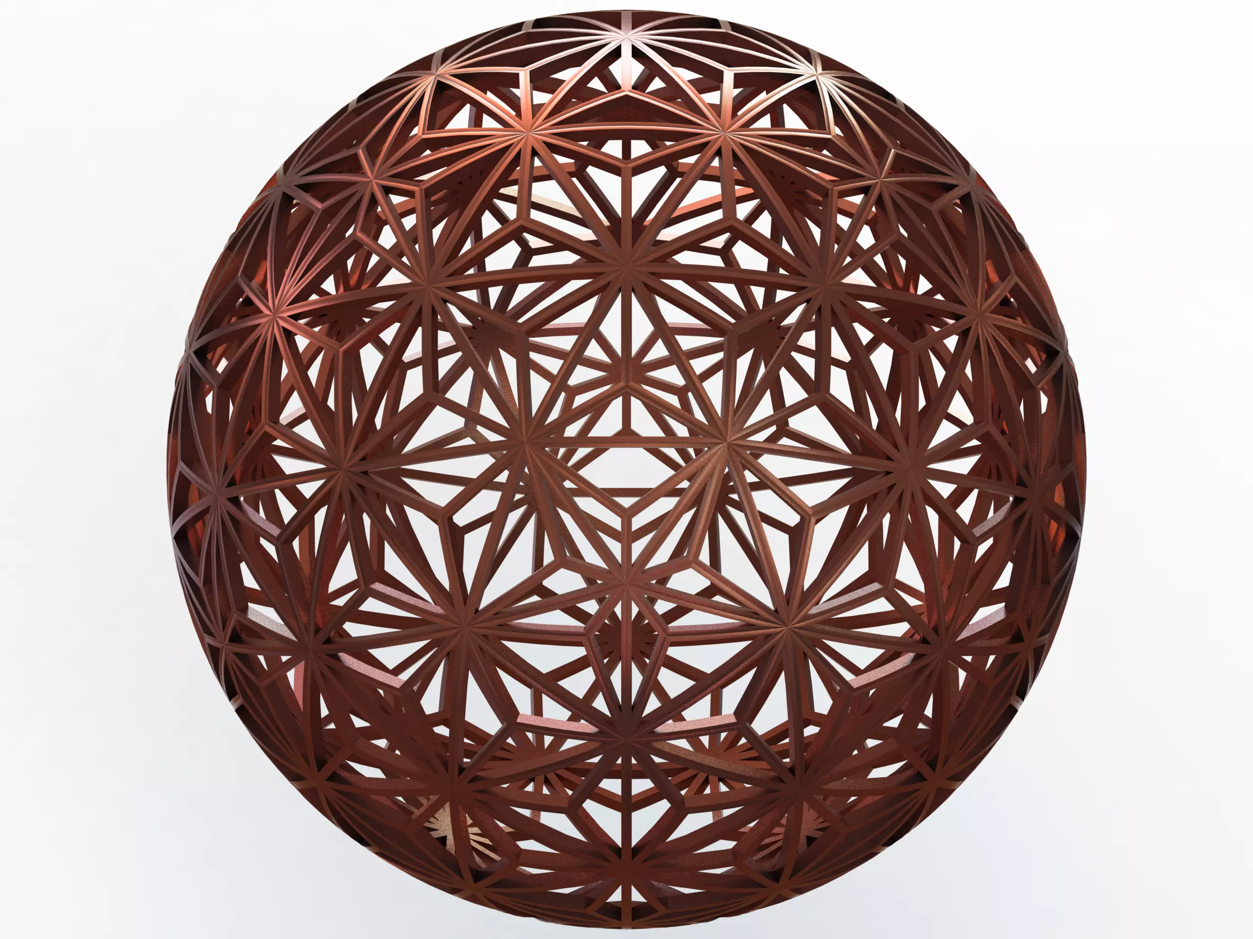 Wireframe Shape Geometric Star Pattern Ball 3D print model_0