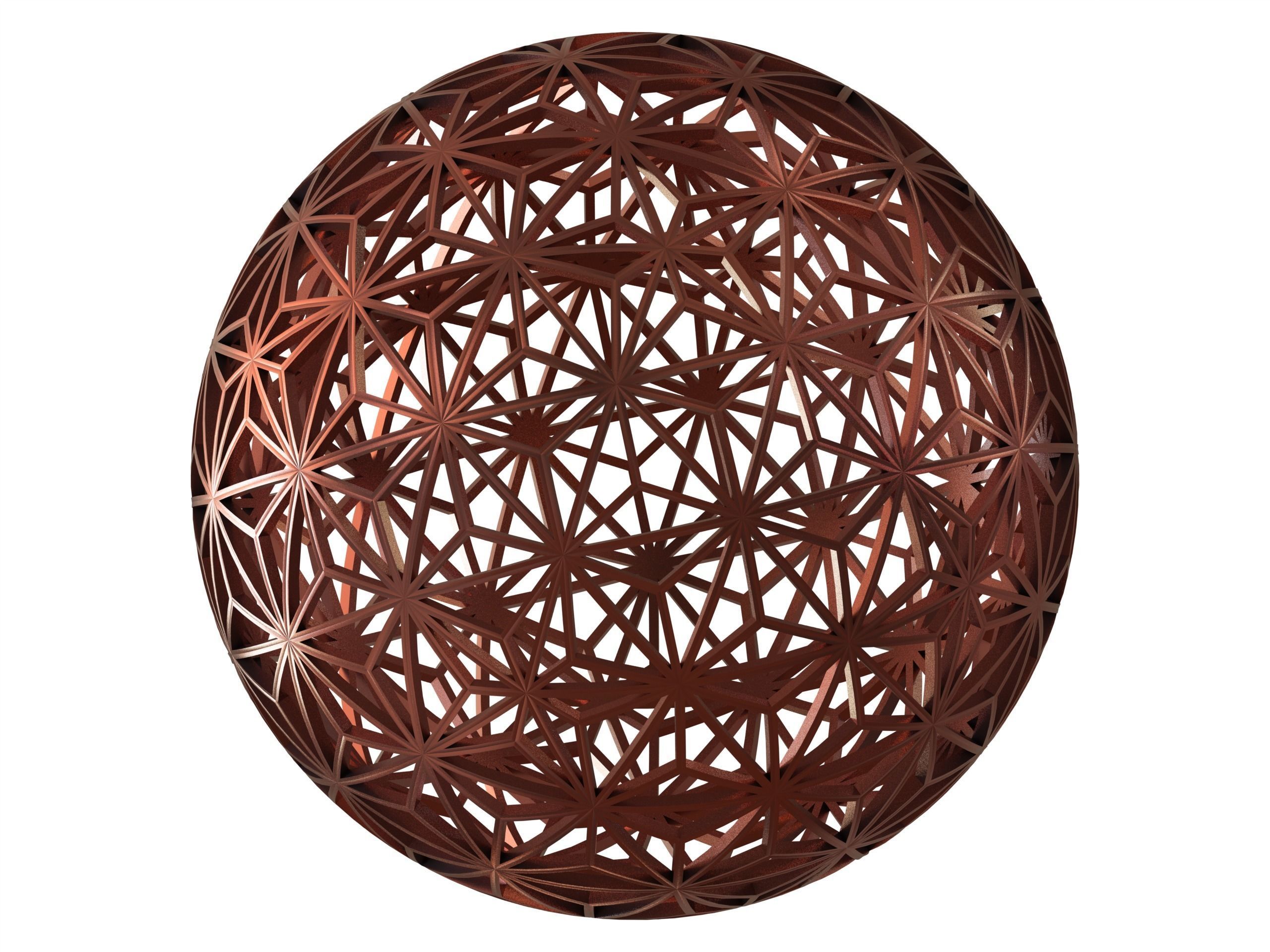 Wireframe Shape Geometric Star Pattern Ball 3D print model_1