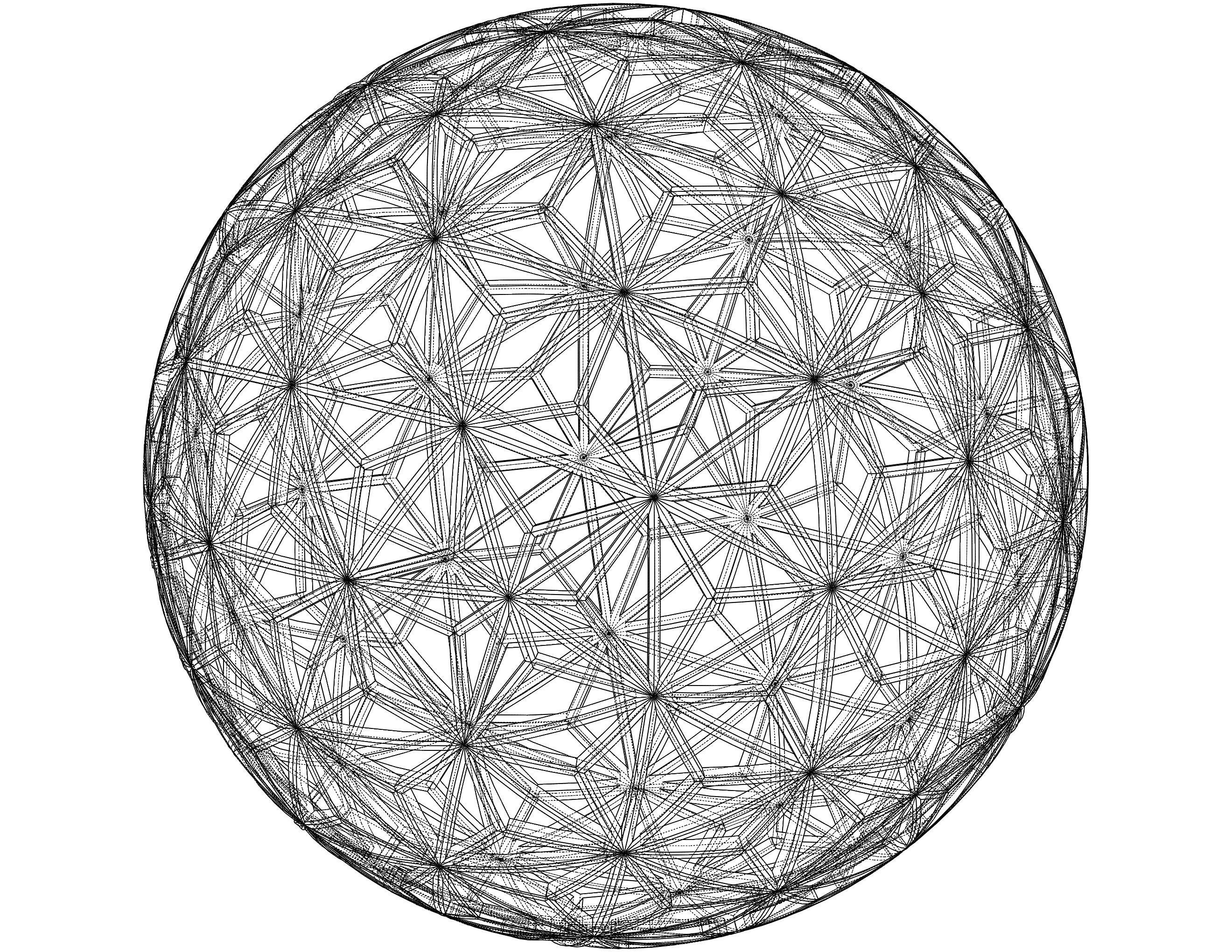 Wireframe Shape Geometric Star Pattern Ball 3D print model_27