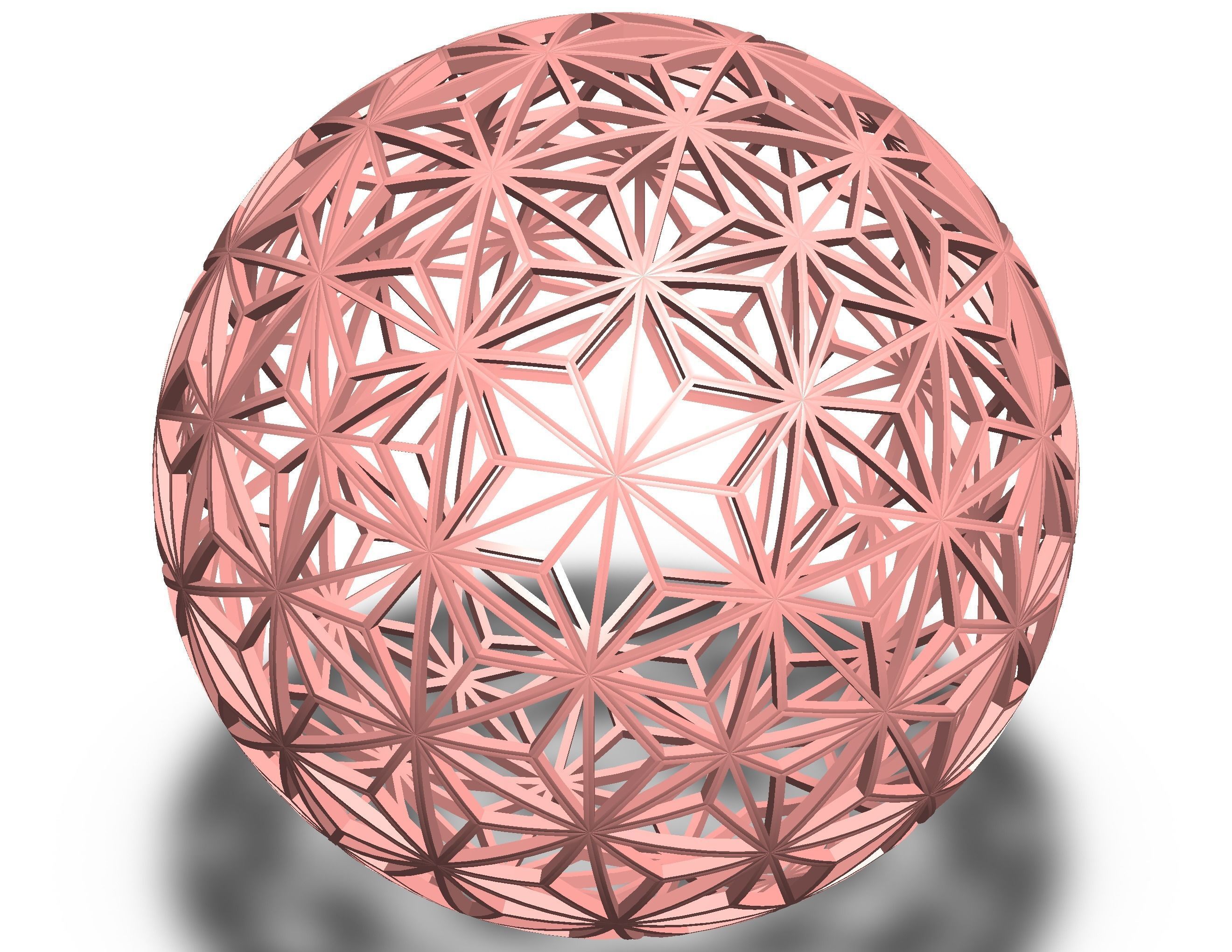 Wireframe Shape Geometric Star Pattern Ball 3D print model_9