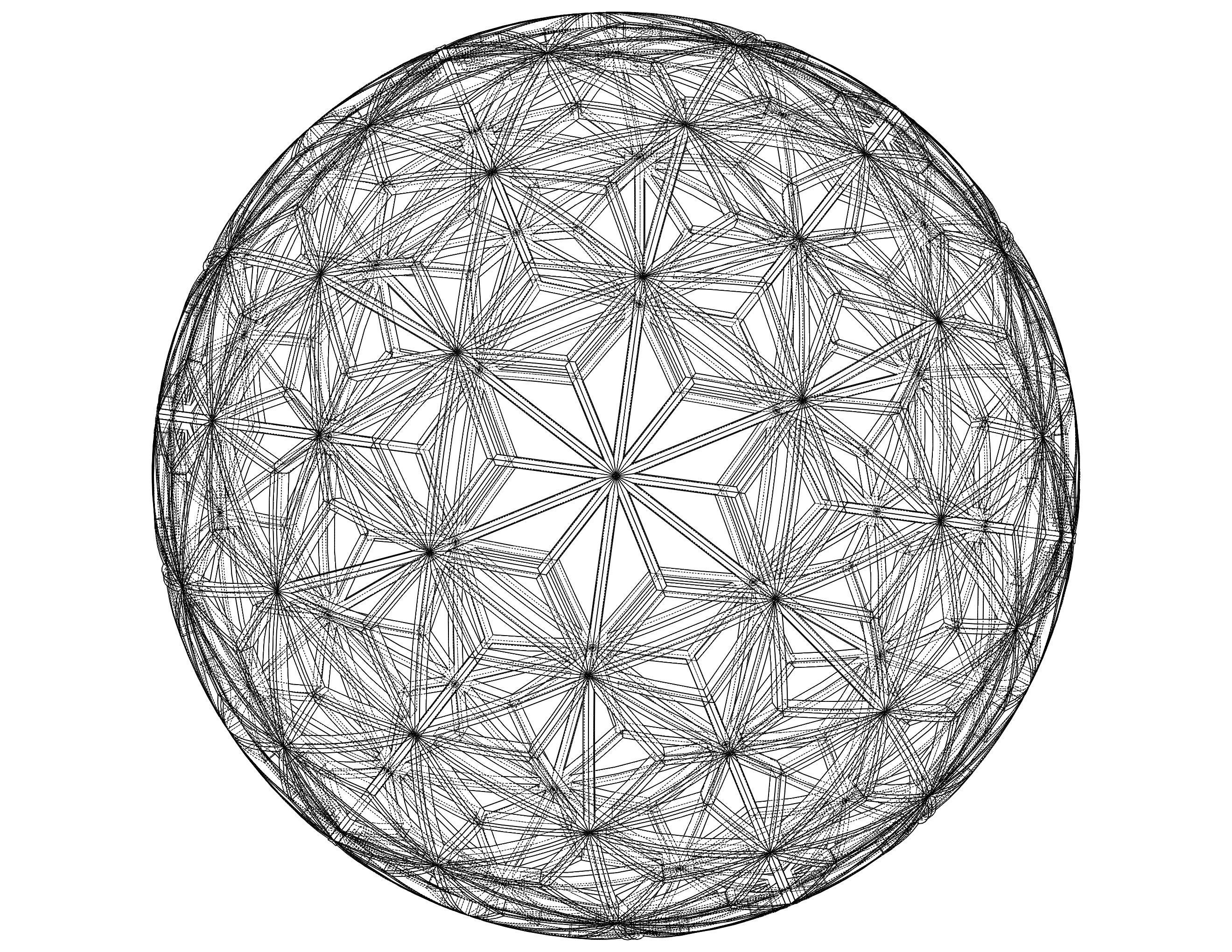 Wireframe Shape Geometric Star Pattern Ball 3D print model_7