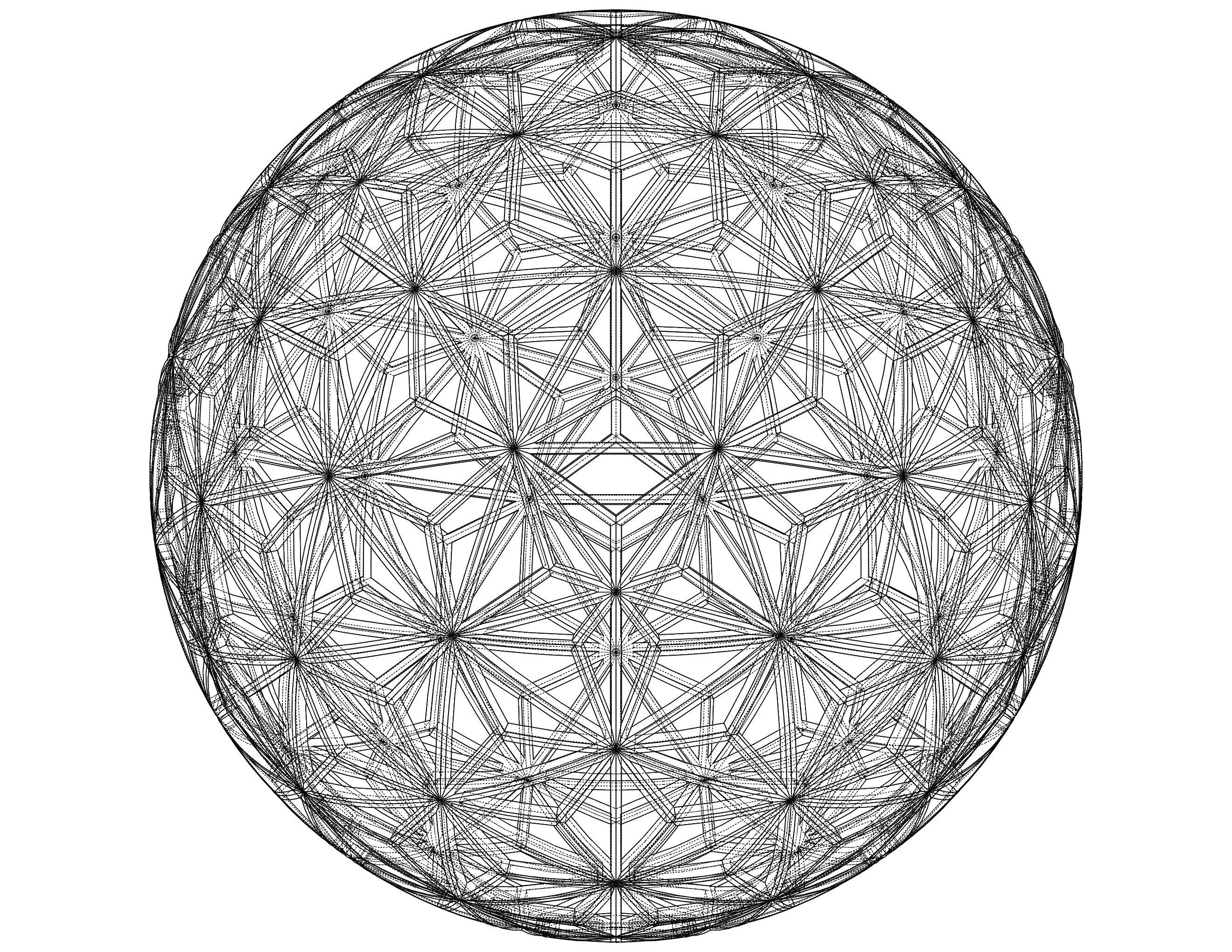 Wireframe Shape Geometric Star Pattern Ball 3D print model_19