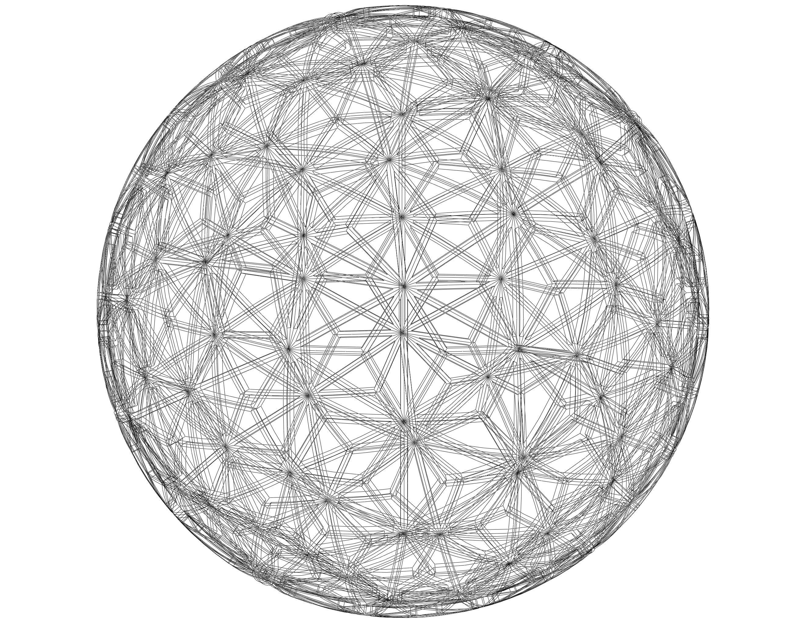 Wireframe Shape Geometric Star Pattern Ball 3D print model_4