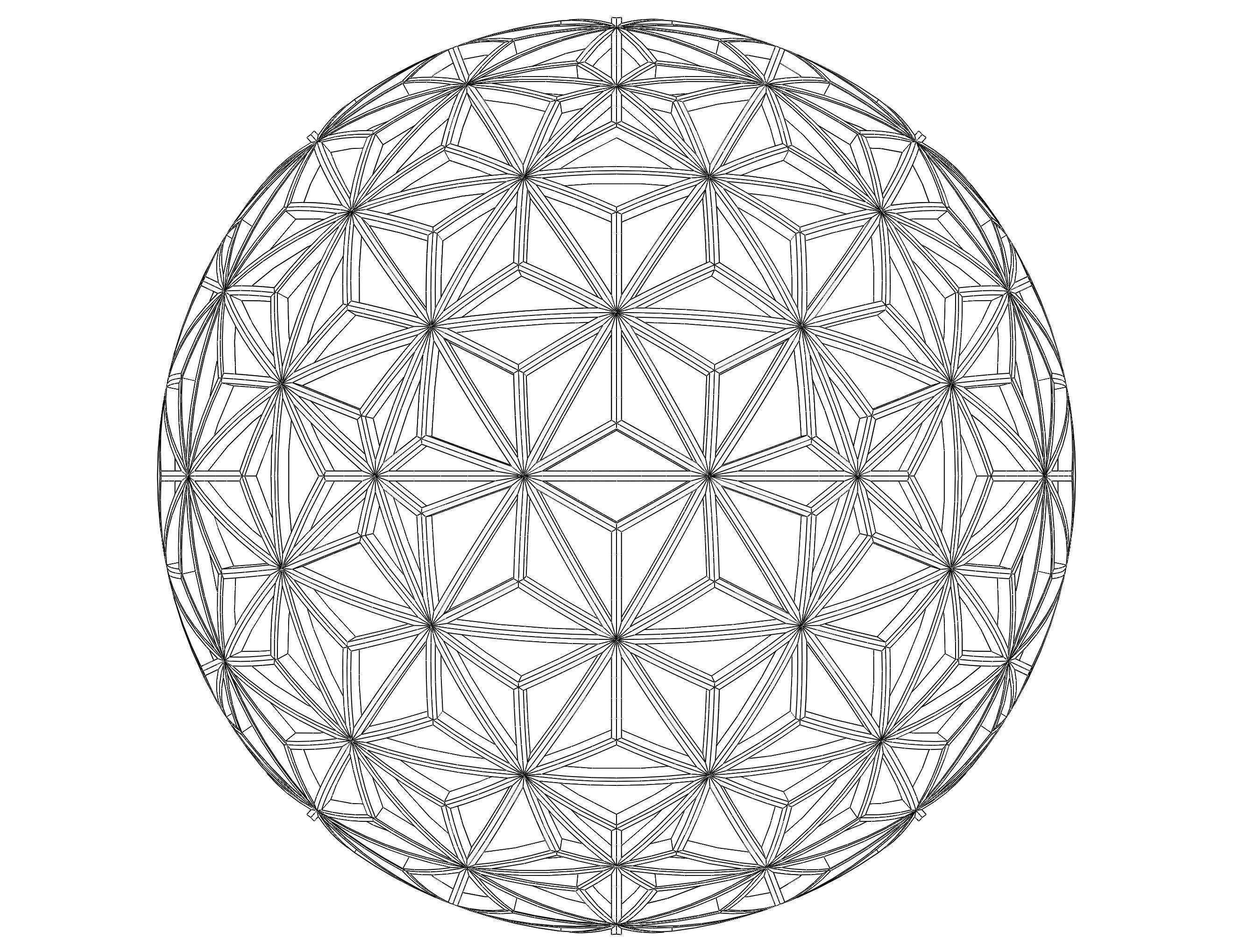 Wireframe Shape Geometric Star Pattern Ball 3D print model_14