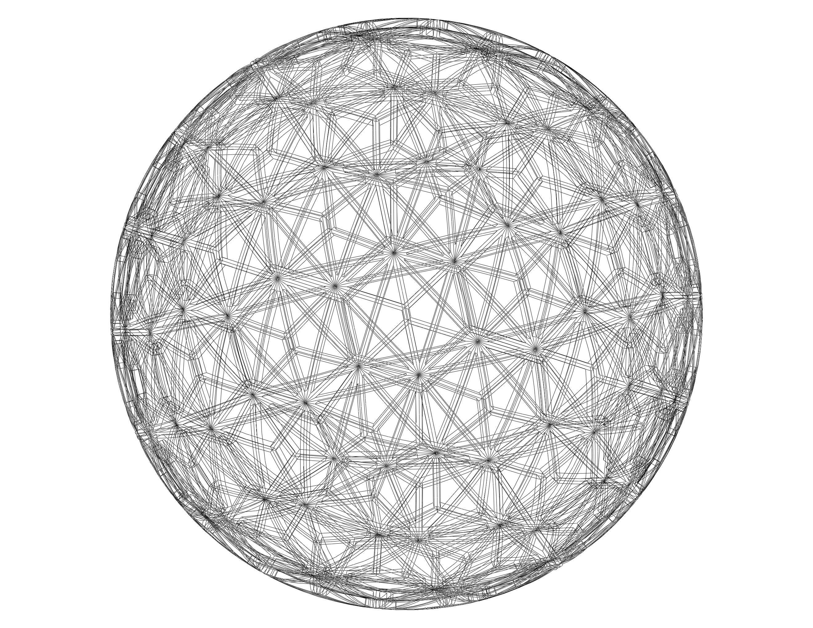 Wireframe Shape Geometric Star Pattern Ball 3D print model_36