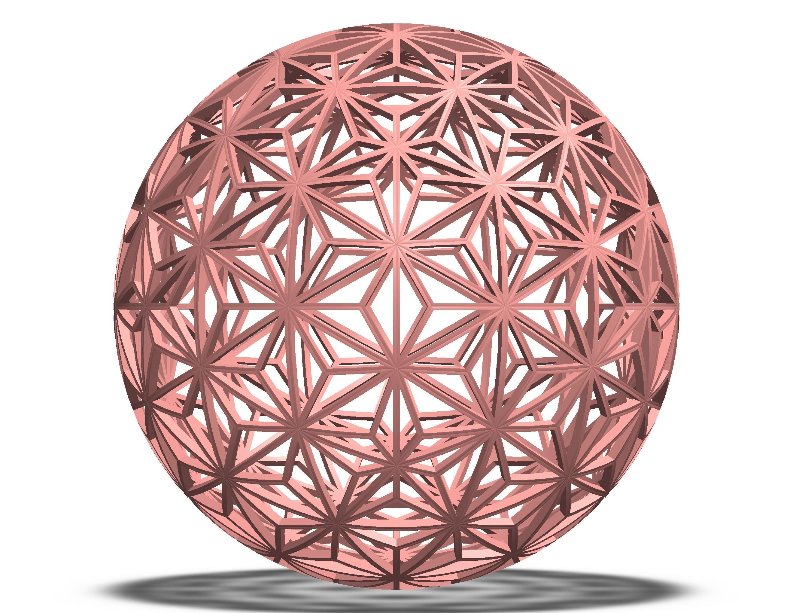 Wireframe Shape Geometric Star Pattern Ball 3D print model_25