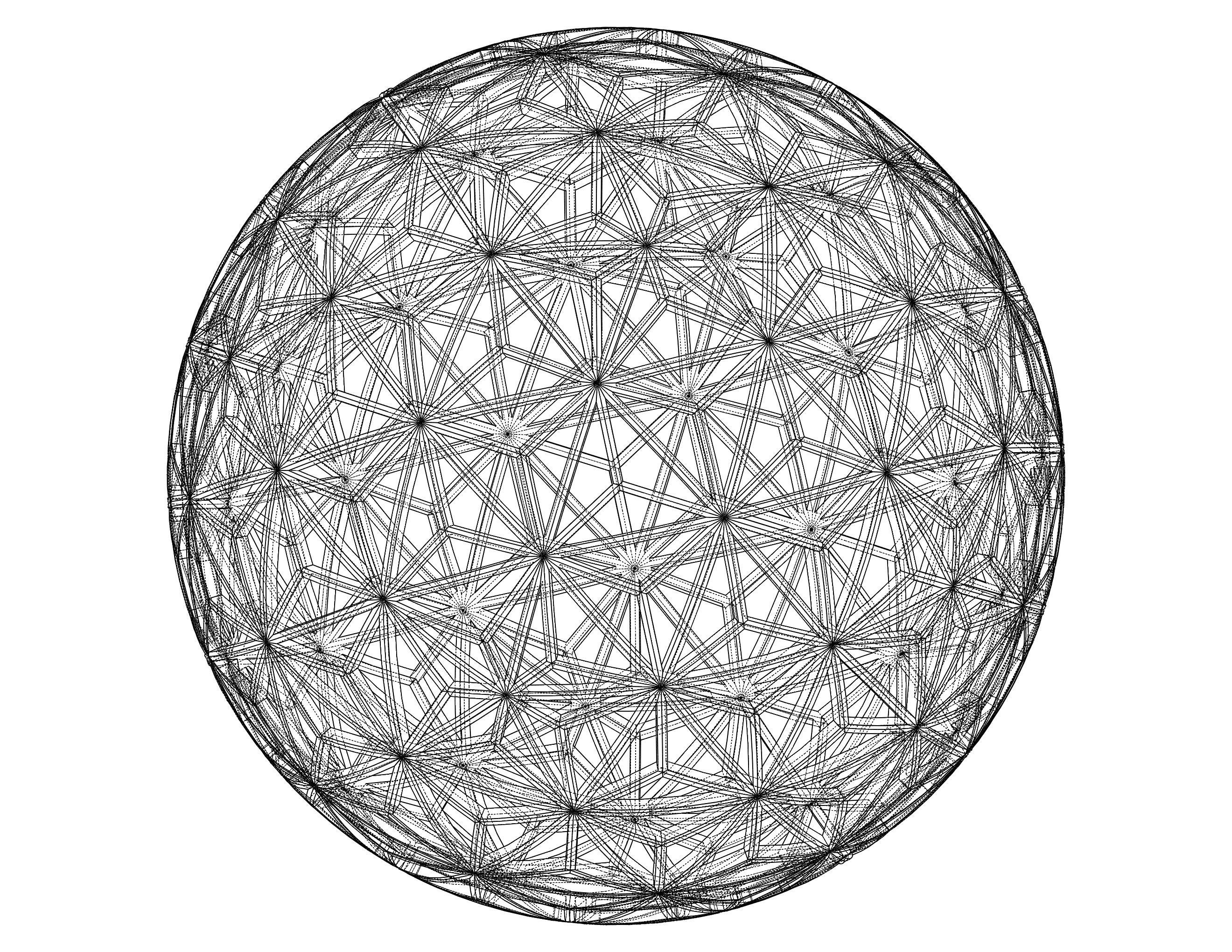 Wireframe Shape Geometric Star Pattern Ball 3D print model_35
