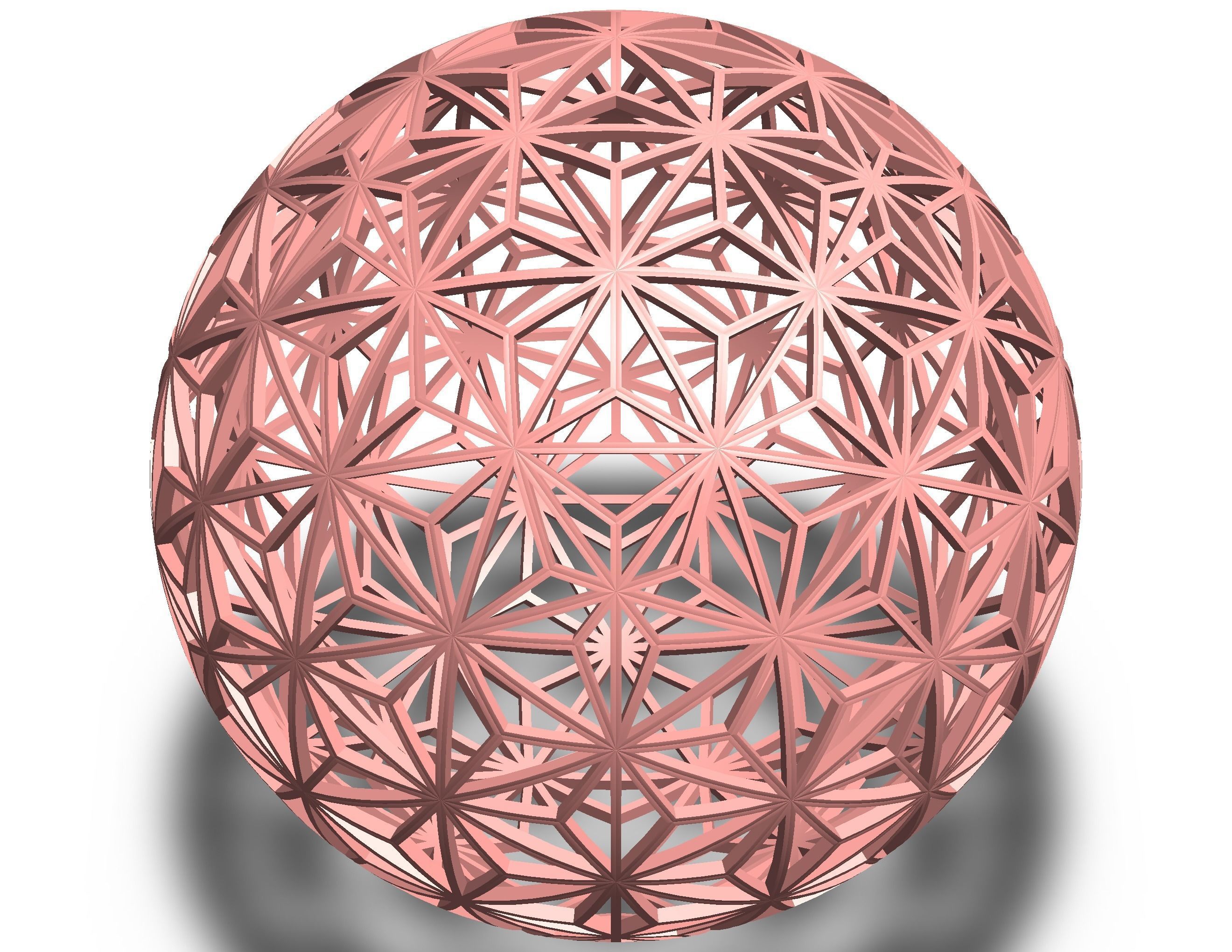 Wireframe Shape Geometric Star Pattern Ball 3D print model_21