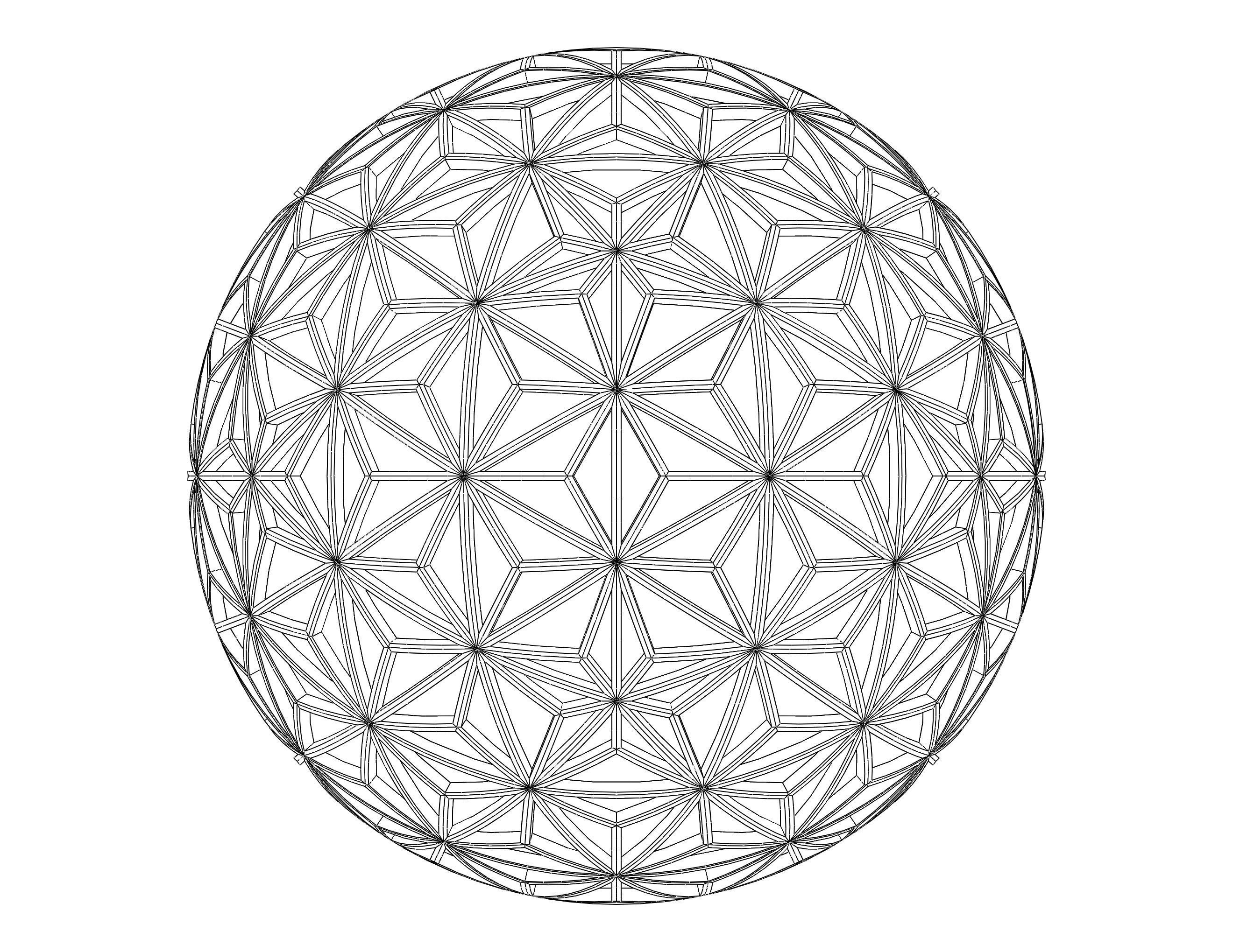 Wireframe Shape Geometric Star Pattern Ball 3D print model_38