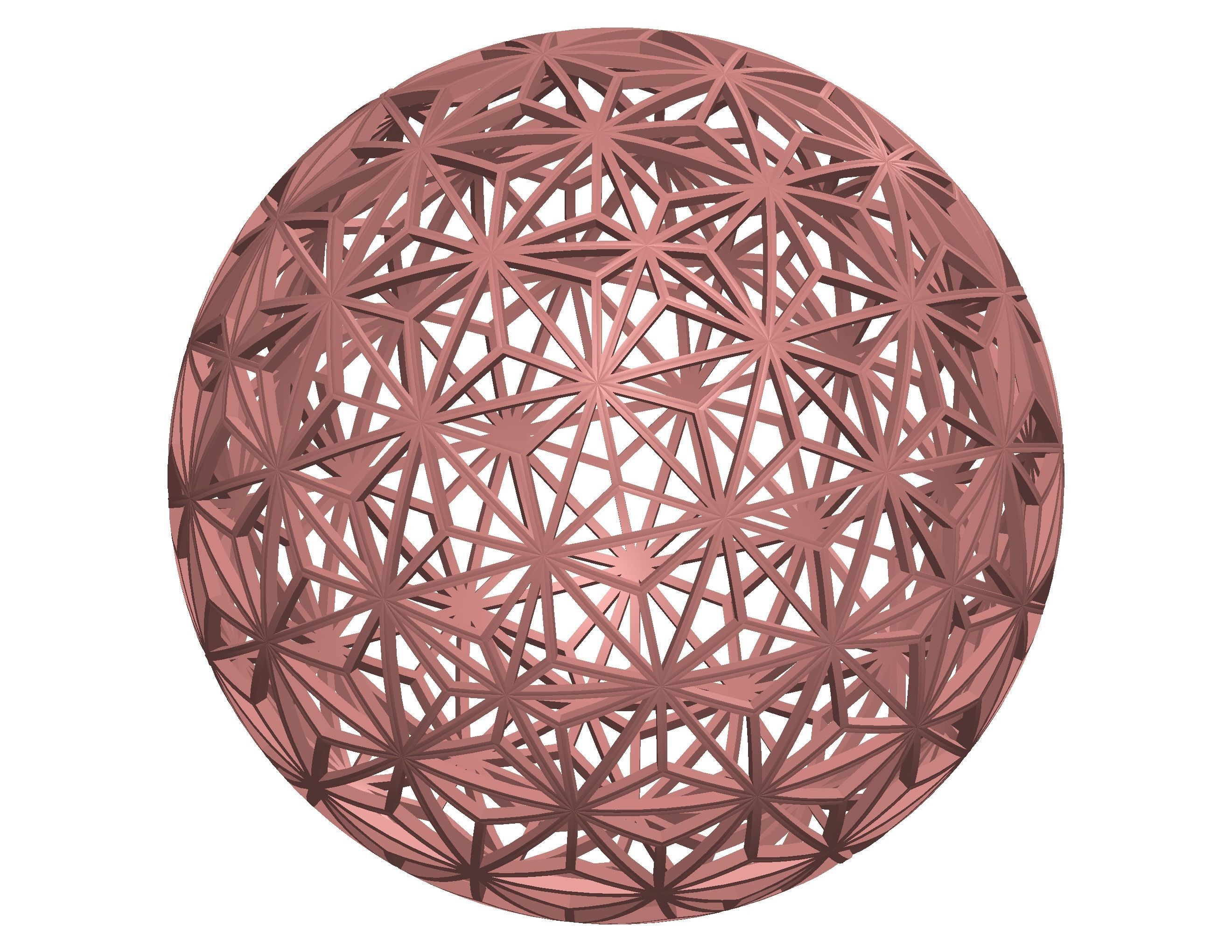 Wireframe Shape Geometric Star Pattern Ball 3D print model_37
