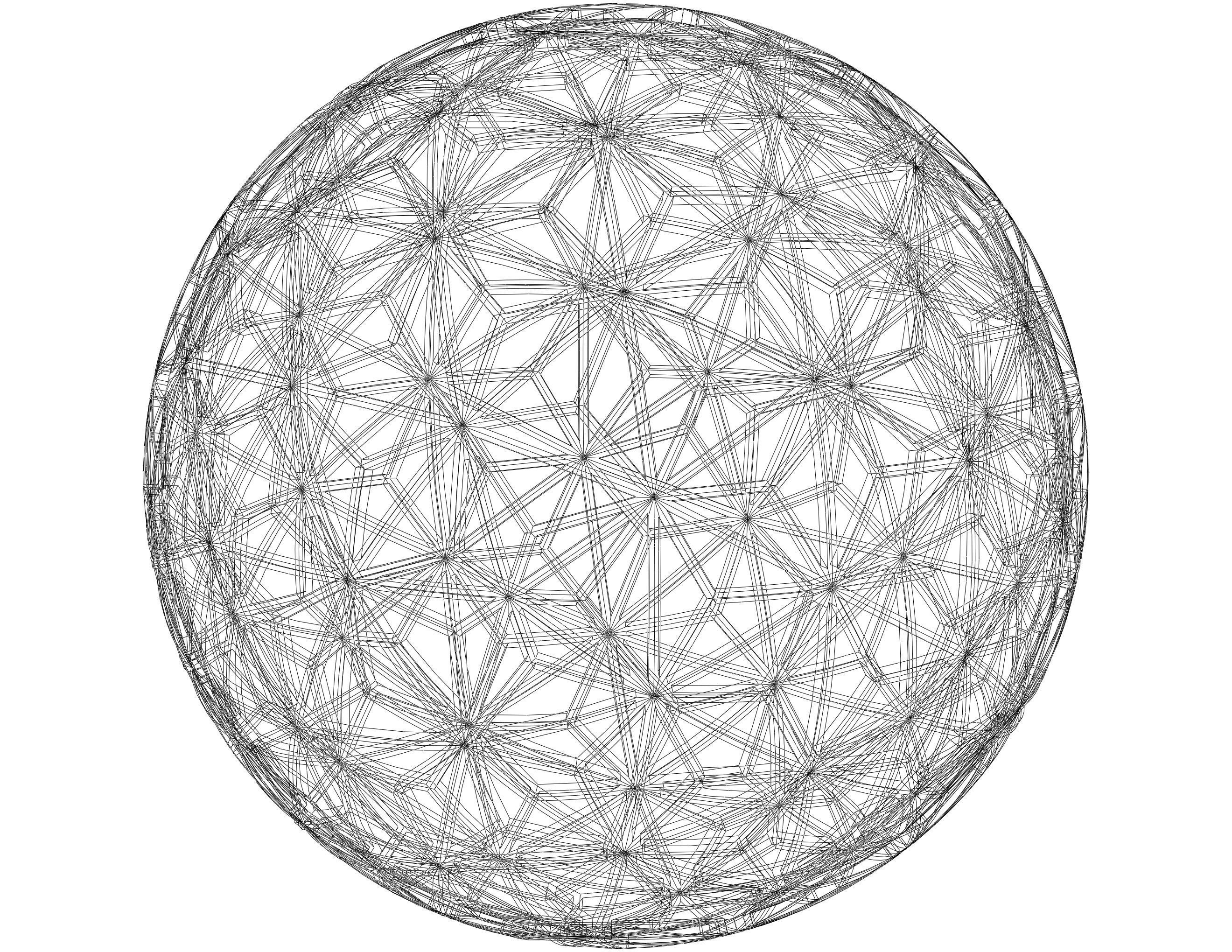 Wireframe Shape Geometric Star Pattern Ball 3D print model_28