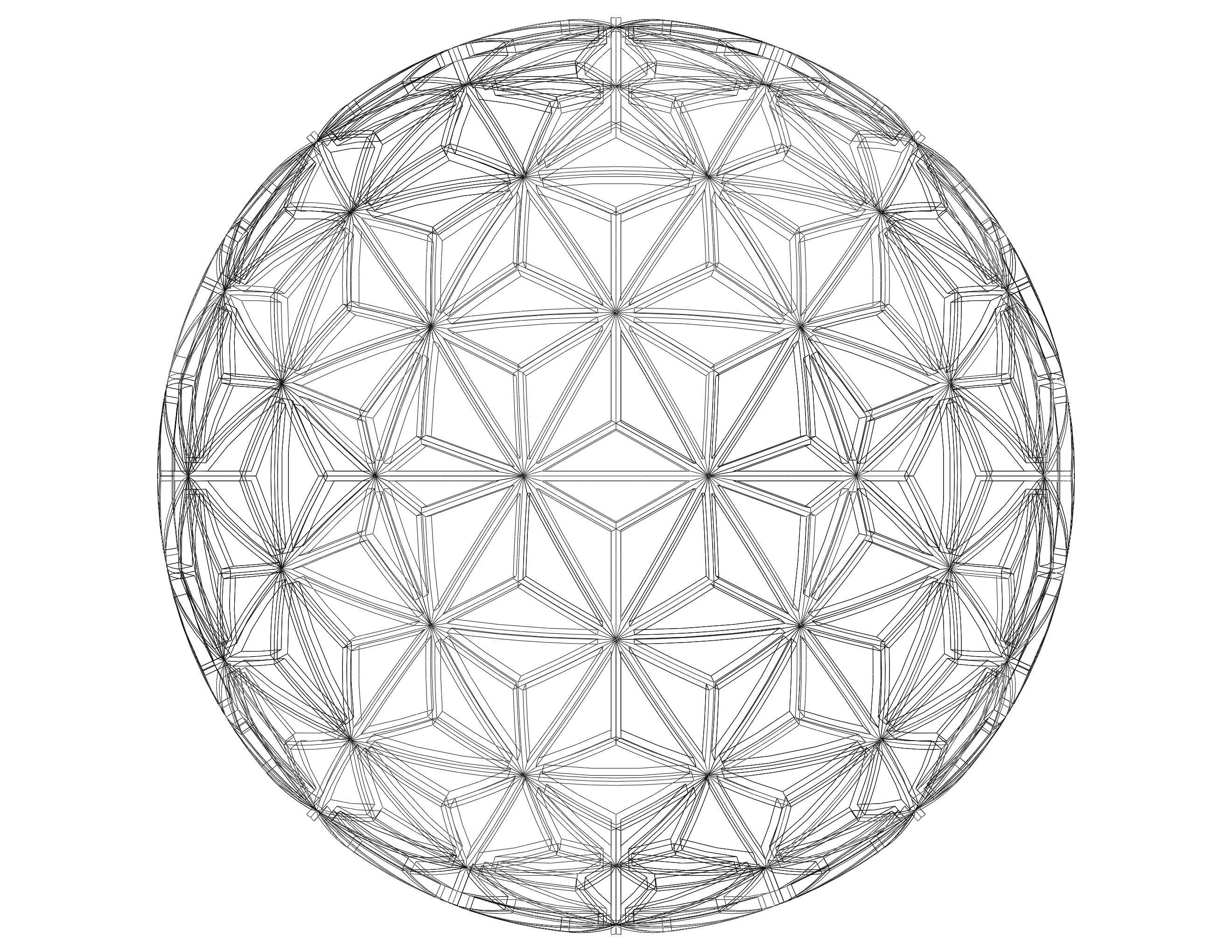 Wireframe Shape Geometric Star Pattern Ball 3D print model_32