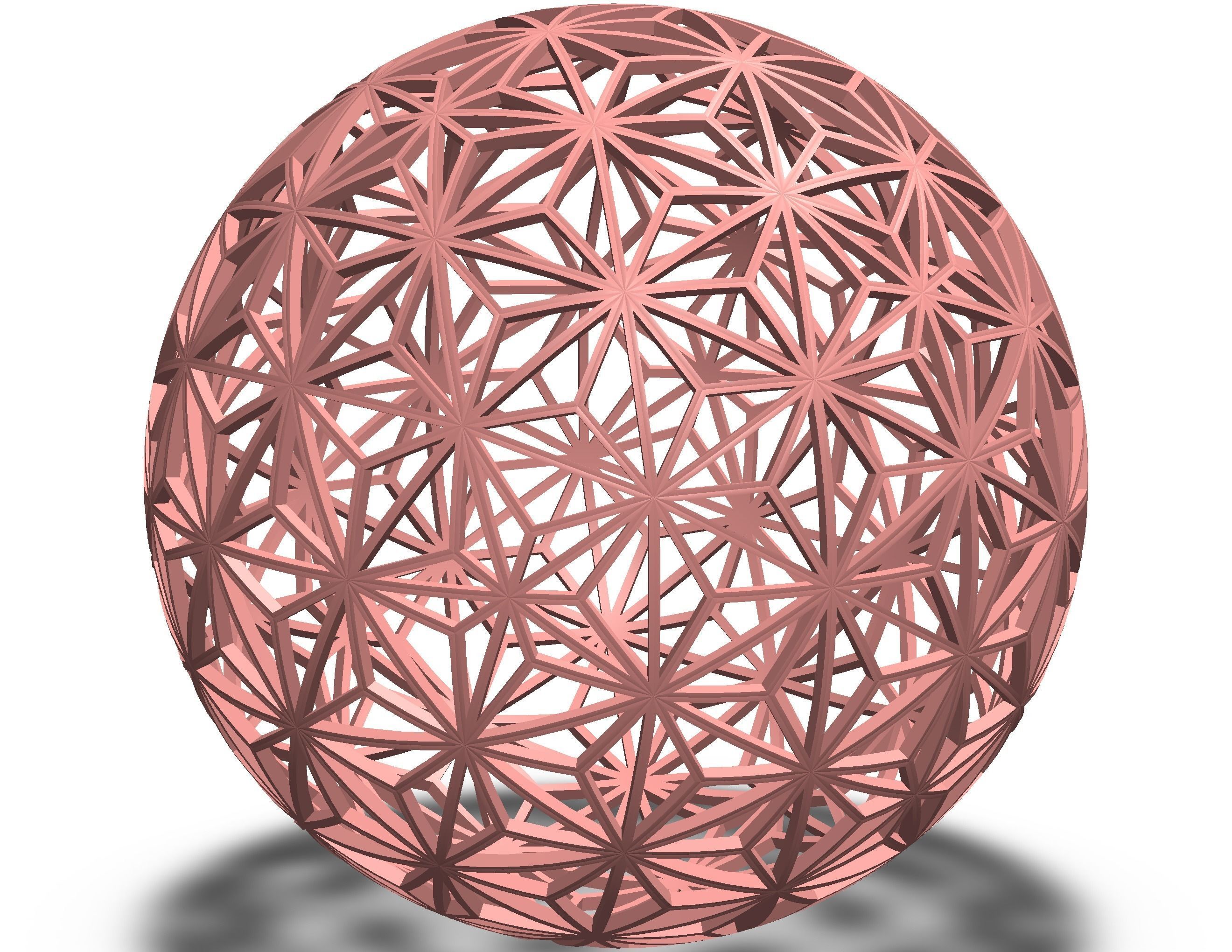 Wireframe Shape Geometric Star Pattern Ball 3D print model_29