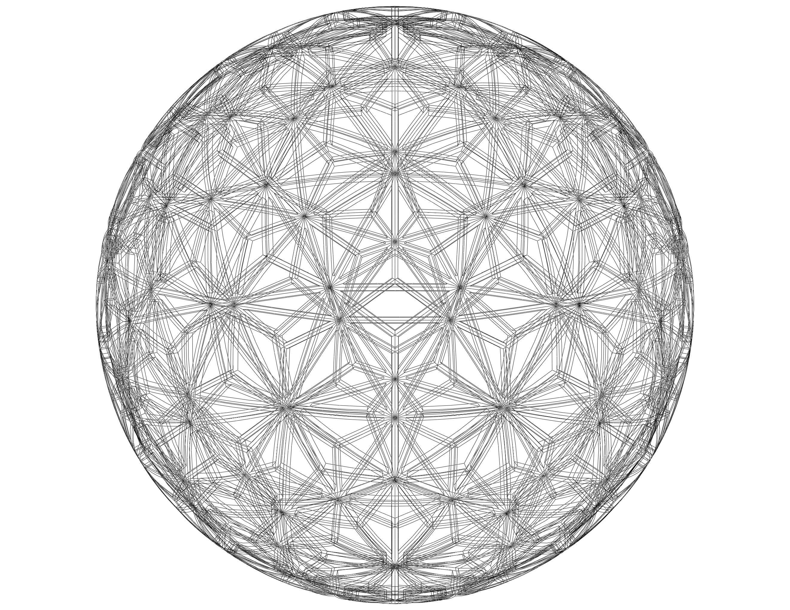 Wireframe Shape Geometric Star Pattern Ball 3D print model_20