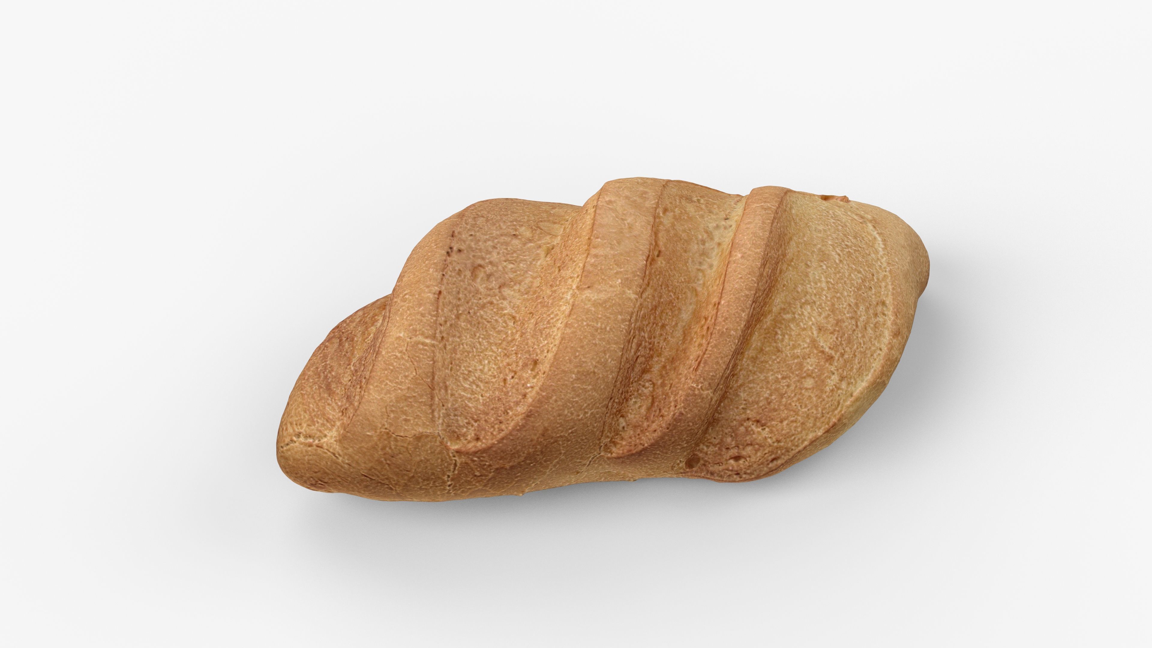 Photorealistic 3D scan of wheat Loaf  Low-poly 3D model_1