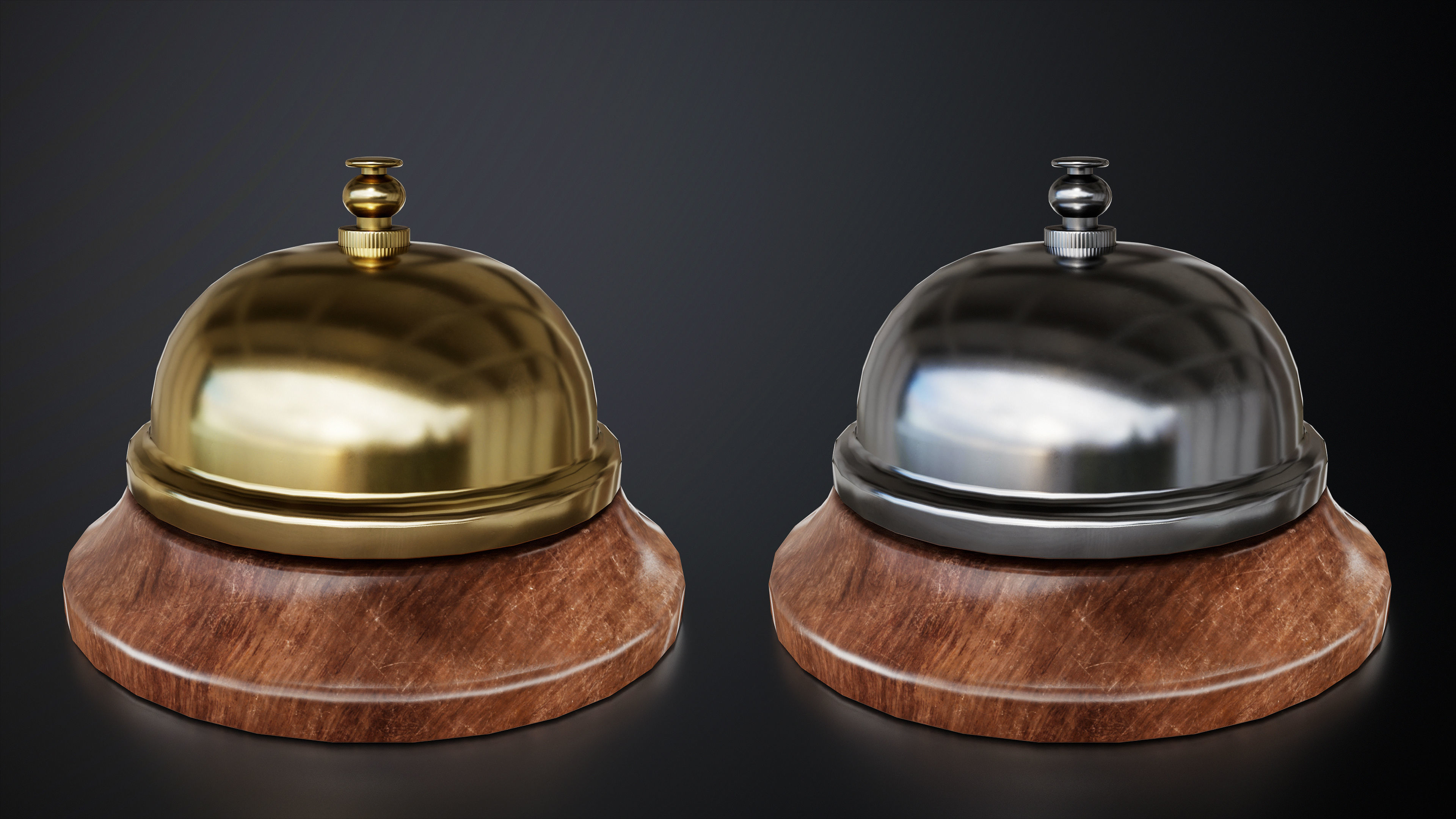 Service Bell Low-poly 3D model_5