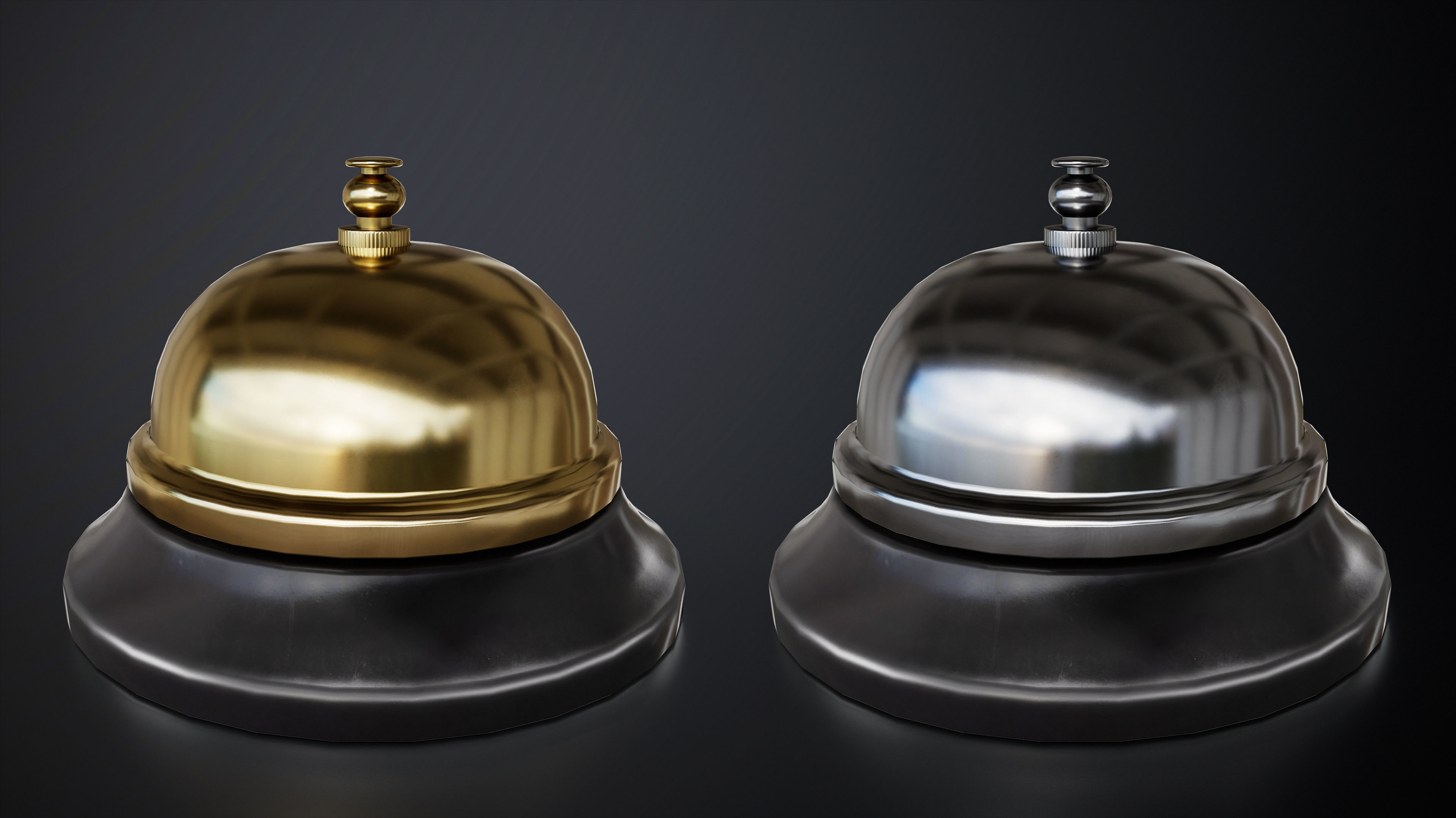 Service Bell Low-poly 3D model_4