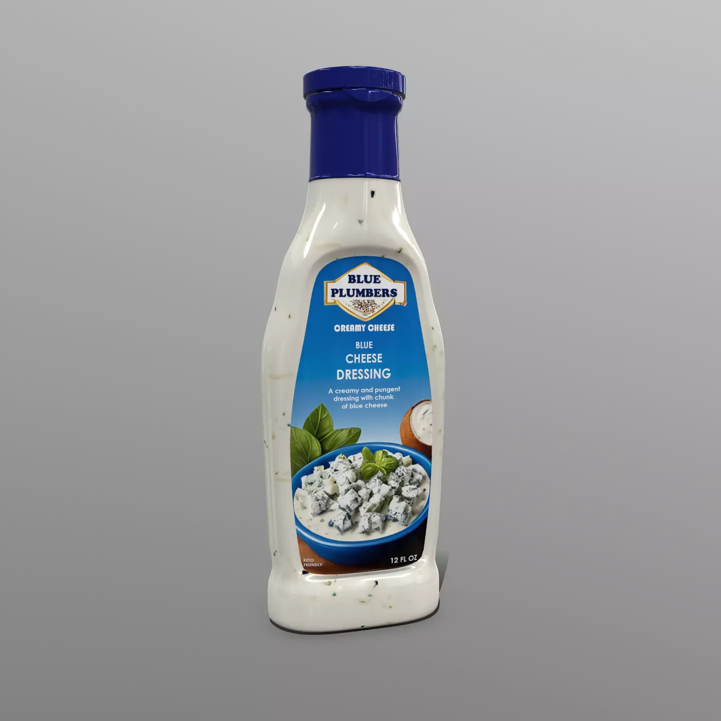 Salad Dressing - Cheese Dressing Bottle Low-poly 3D model